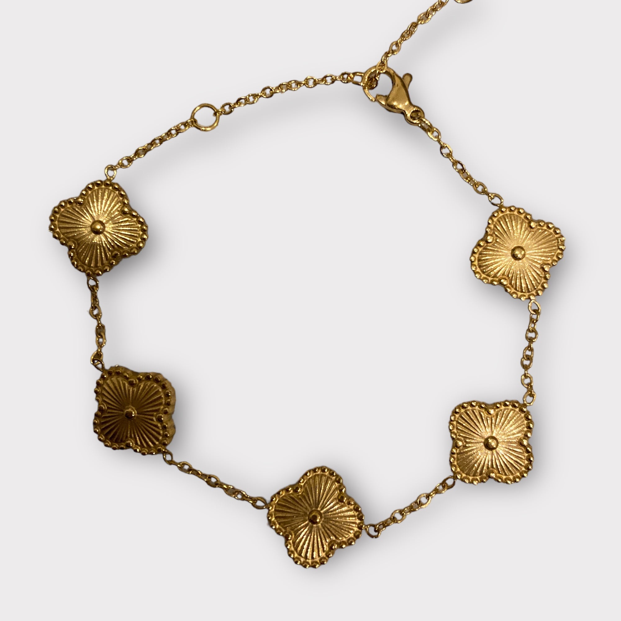 18 K Gold Plated Four Leaf Clover Bracelet (ST832)