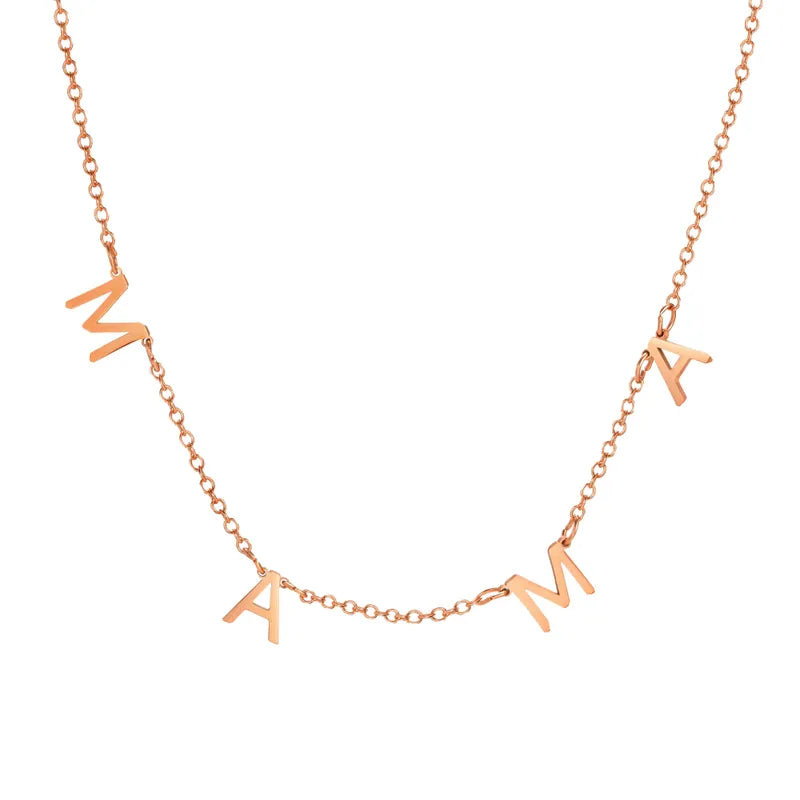 Mama Chain Necklace (ST799) (Rose Gold)