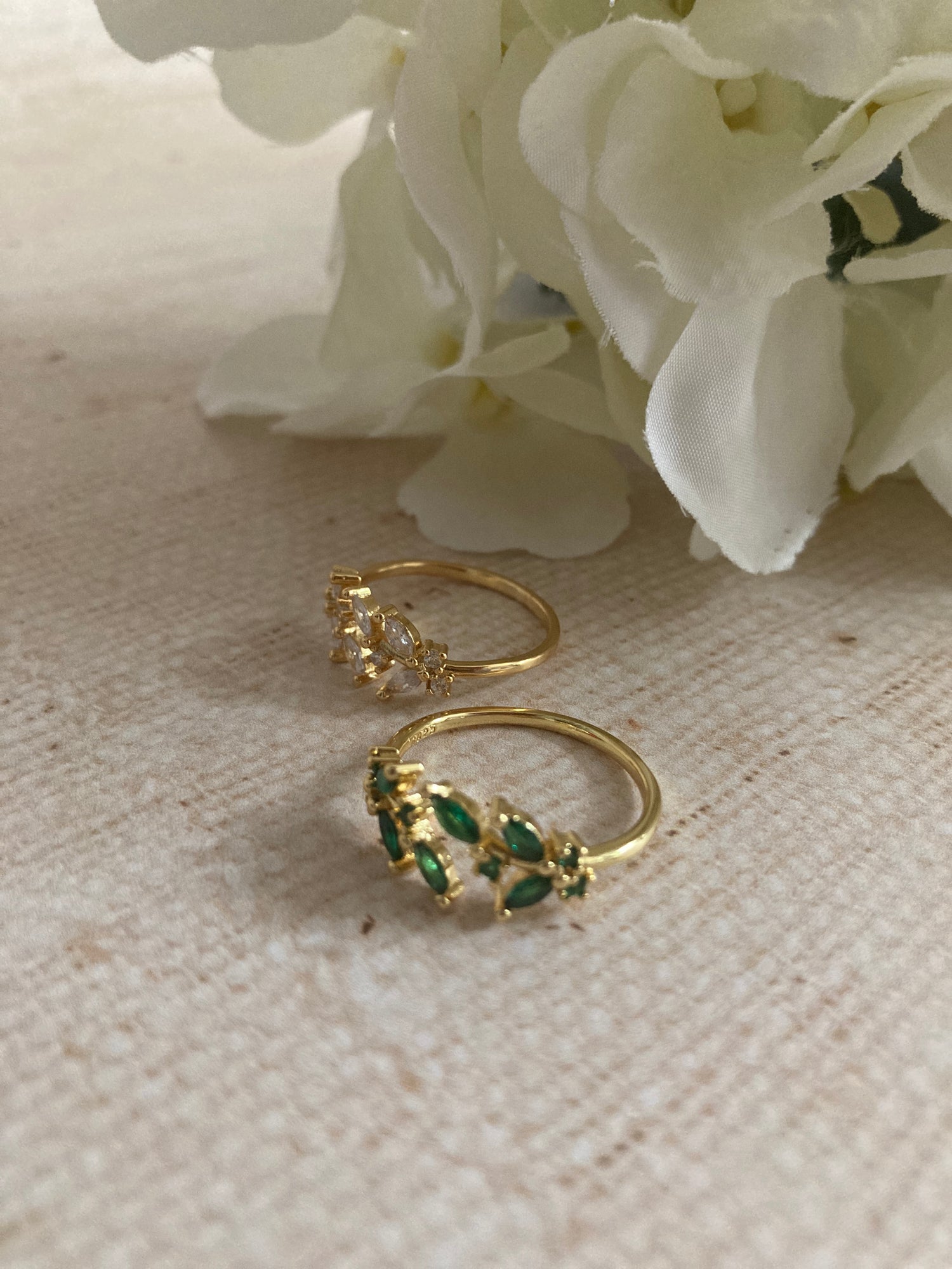 18K Gold Adjustable Dainty Leaf Ring