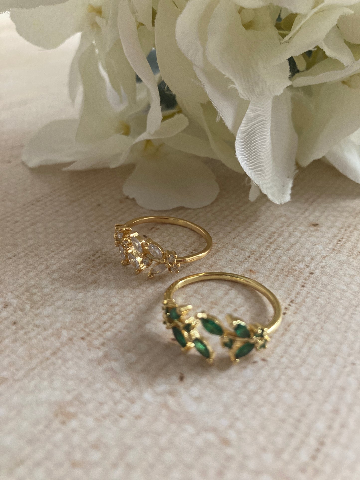 18K Gold Adjustable Dainty Leaf Ring