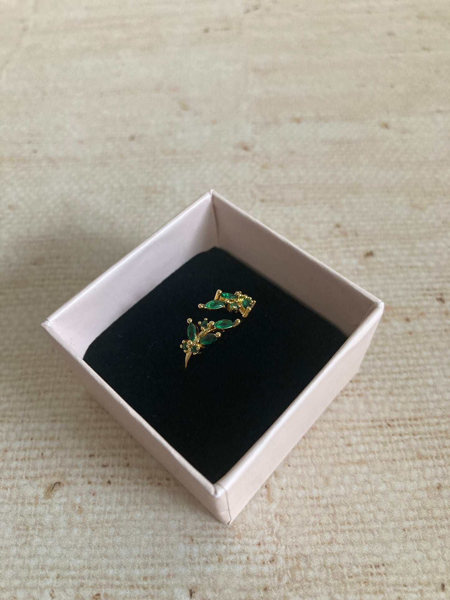 18K Gold Adjustable Dainty Leaf Ring