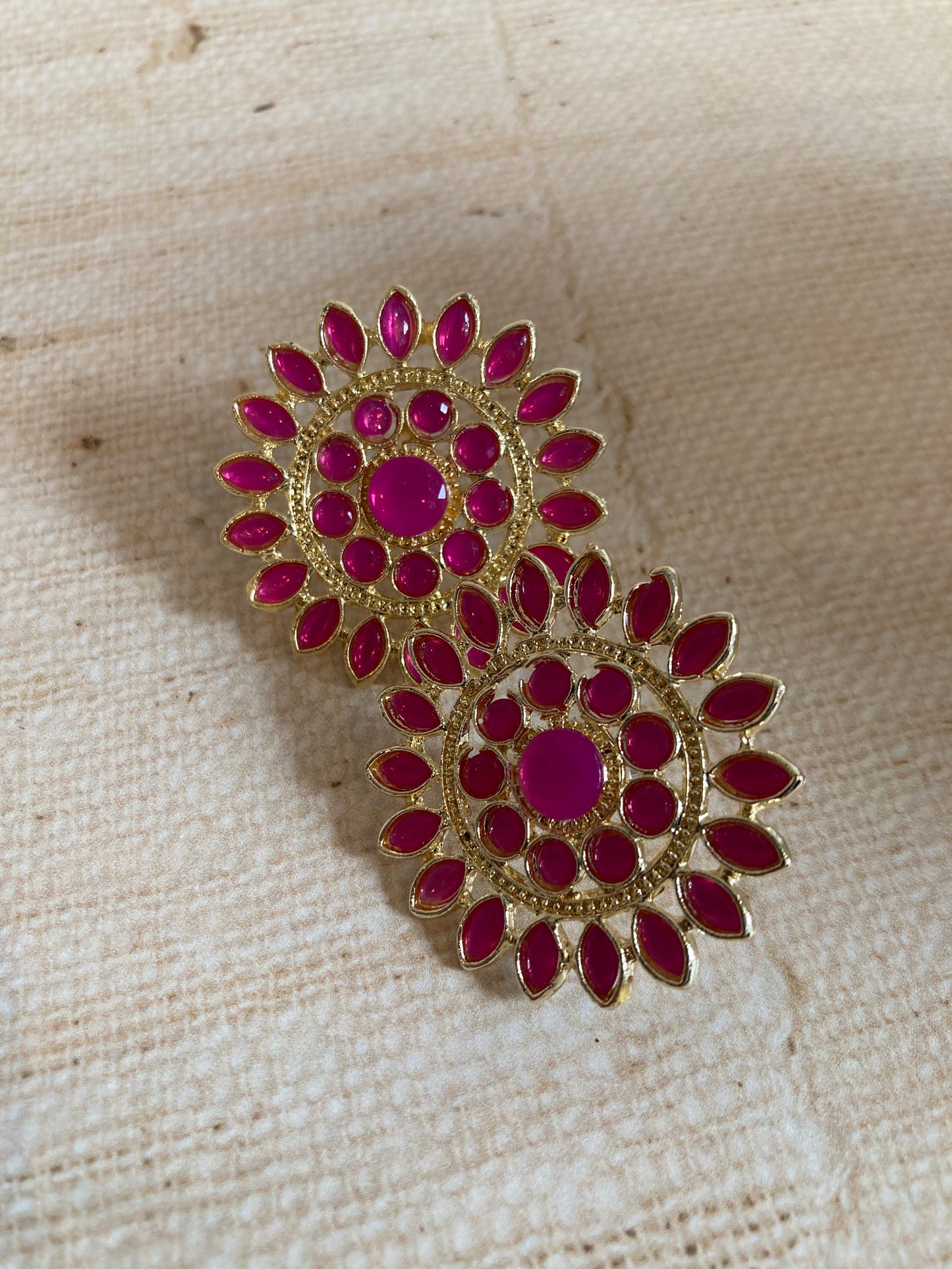 Hot Pink Riya Iridescent Stud Earrings (ST242)