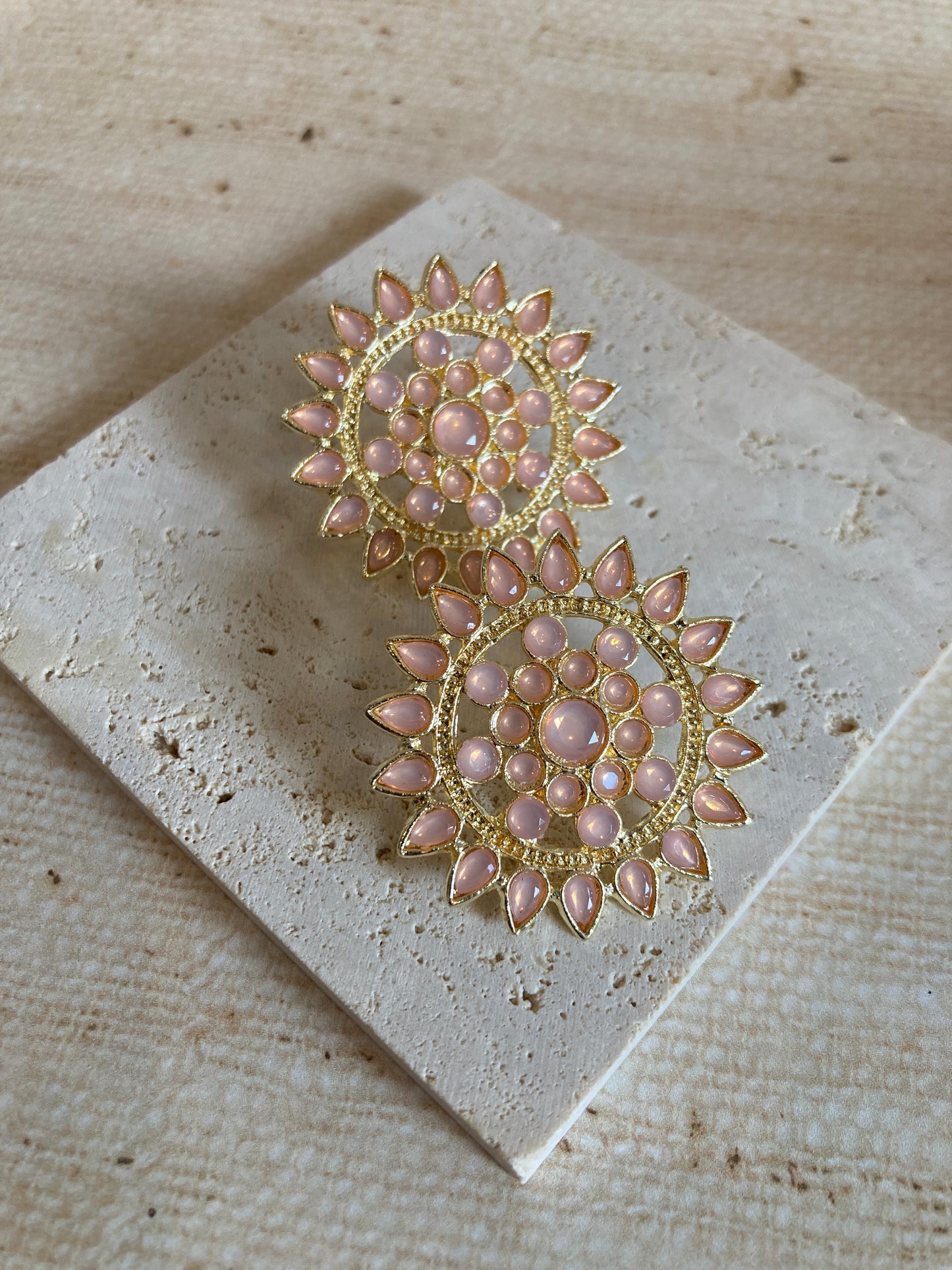 Light Pink Riya Iridescent Stud Earrings (ST242)