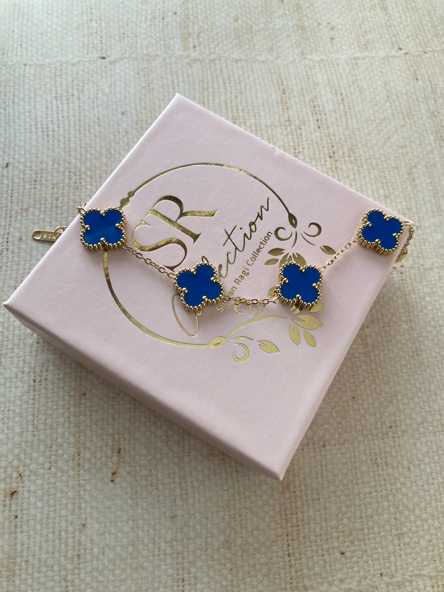 Adina Clover Bracelet (ST374) (Blue)