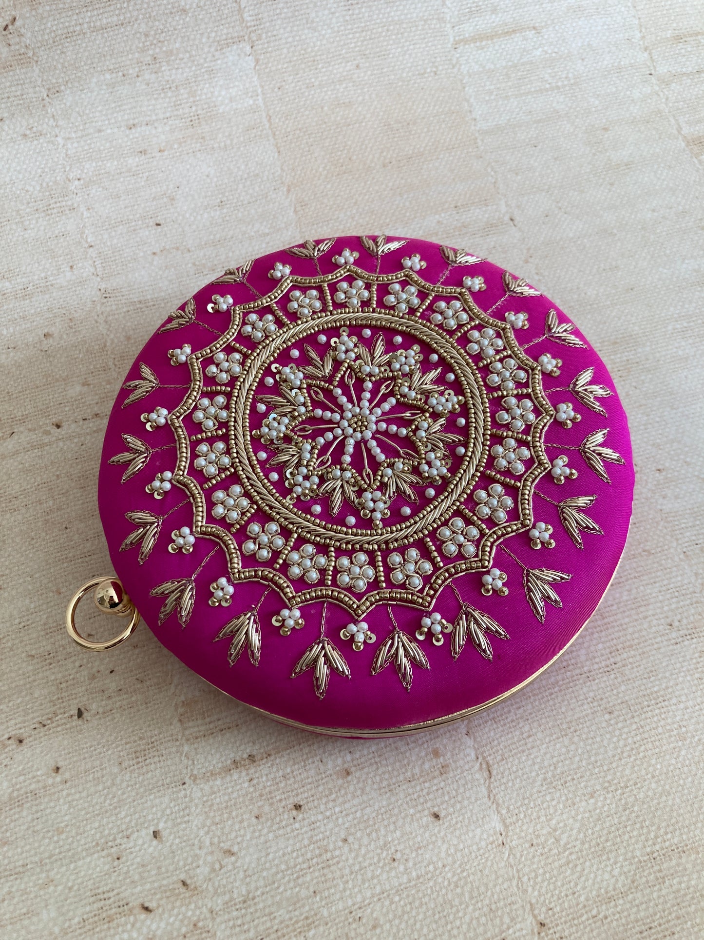 Raazi (Circular Clutch) (Hot Pink) (ST346)