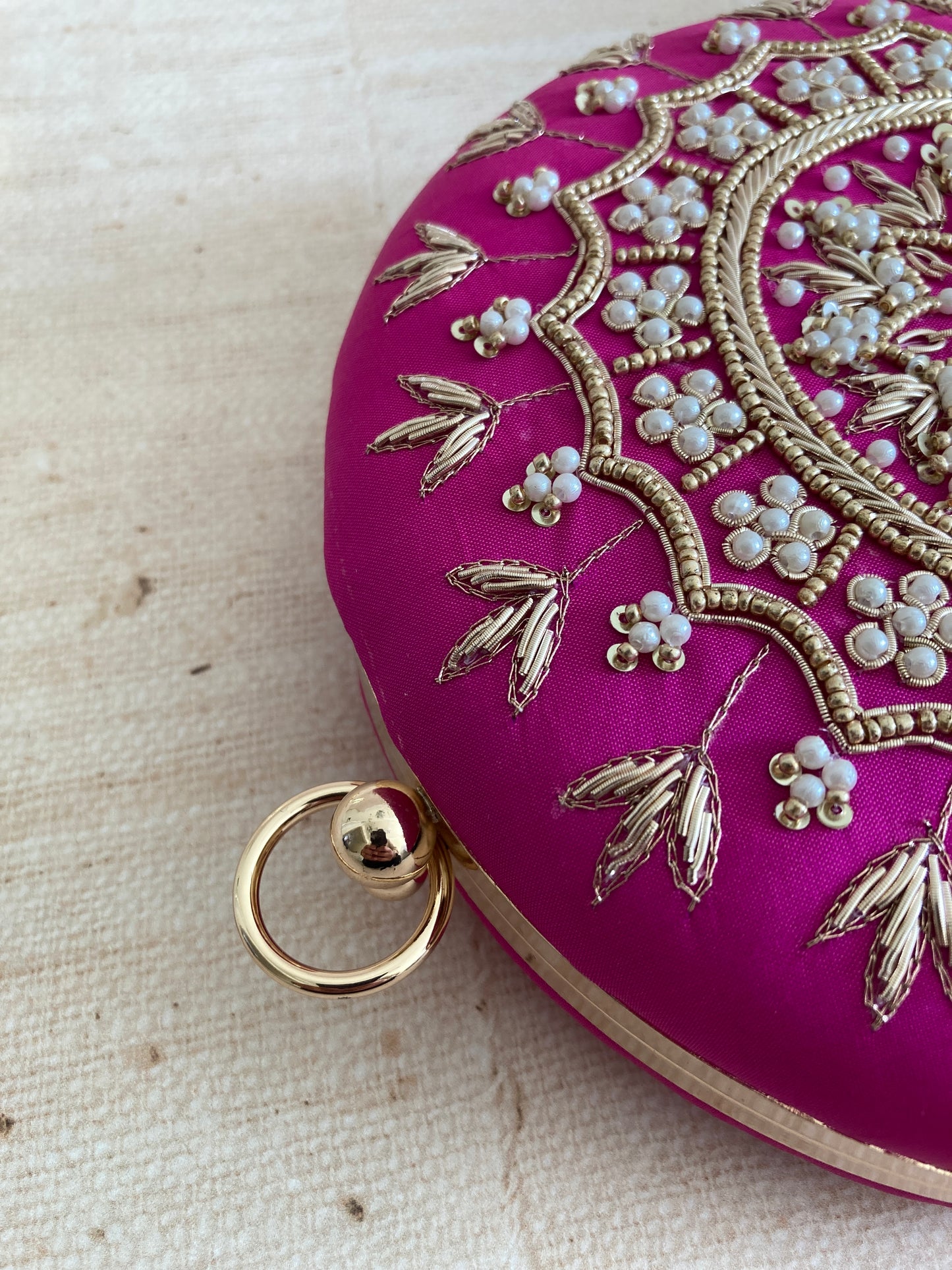 Raazi (Circular Clutch) (Hot Pink) (ST346)