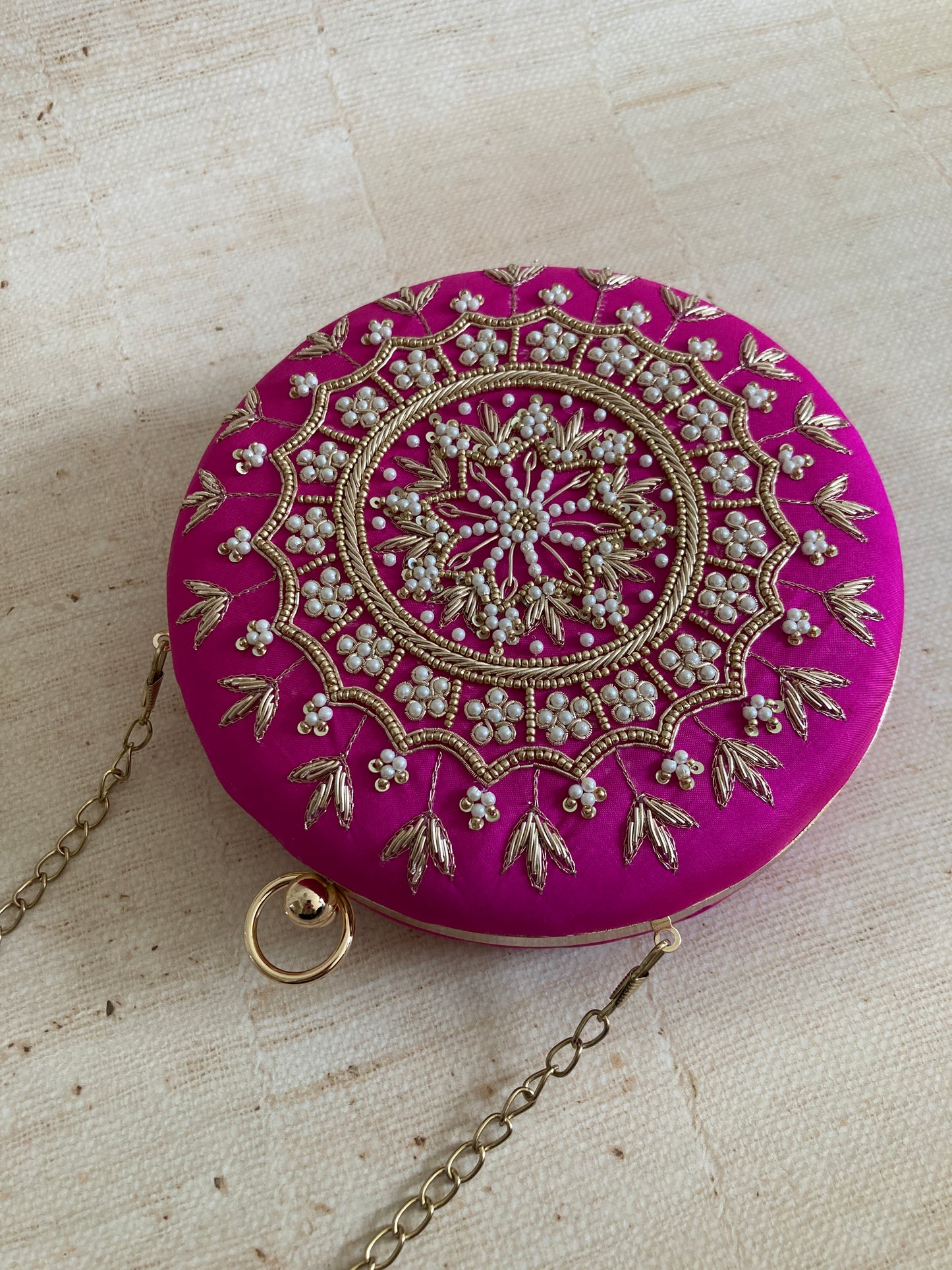 Raazi (Circular Clutch) (Hot Pink) (ST346)