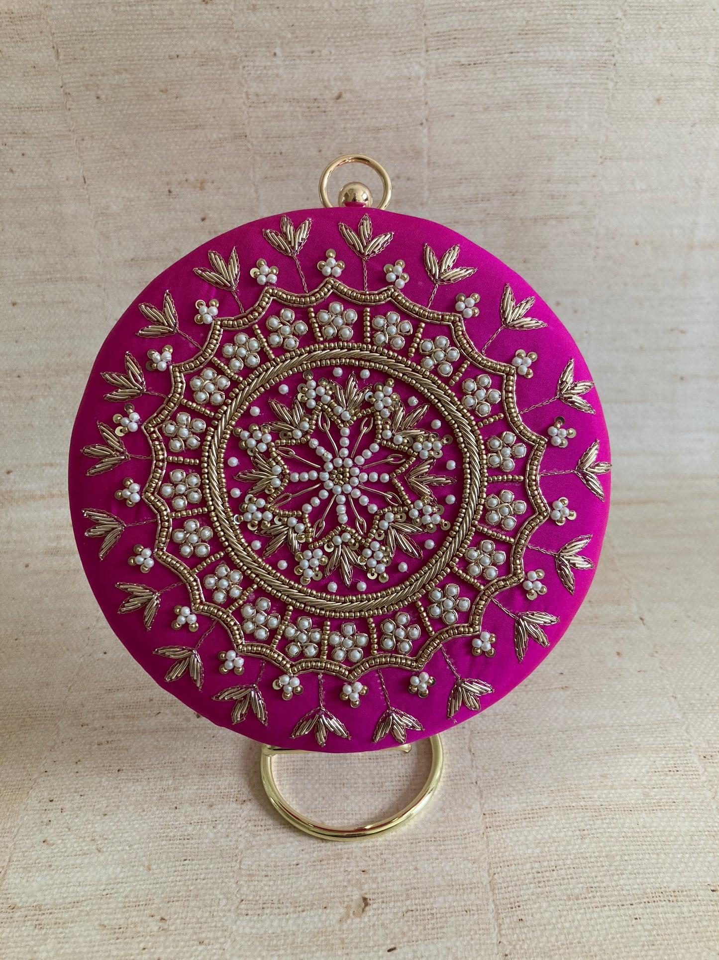 Raazi (Circular Clutch) (Hot Pink) (ST346)