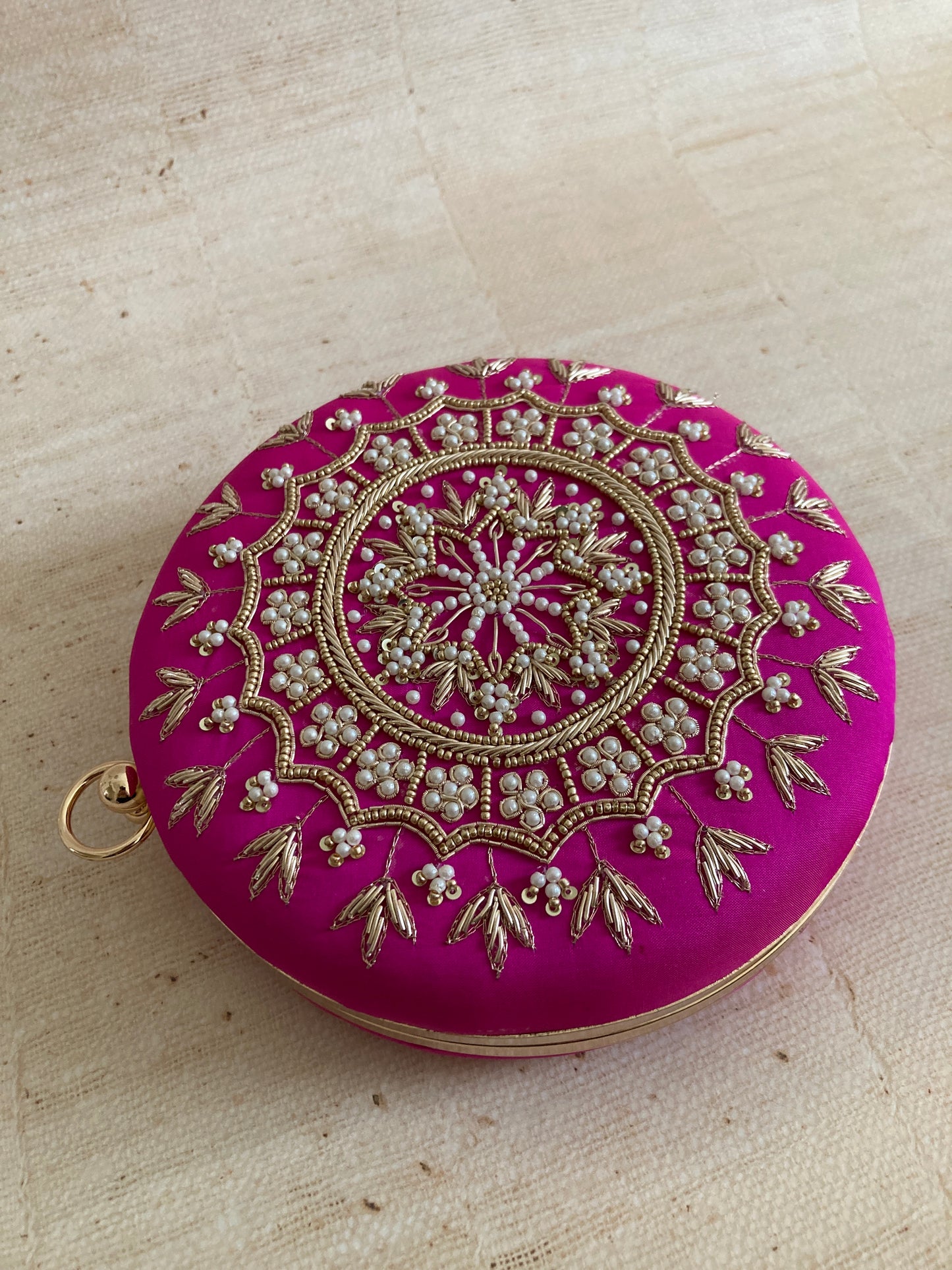 Raazi (Circular Clutch) (Hot Pink) (ST346)