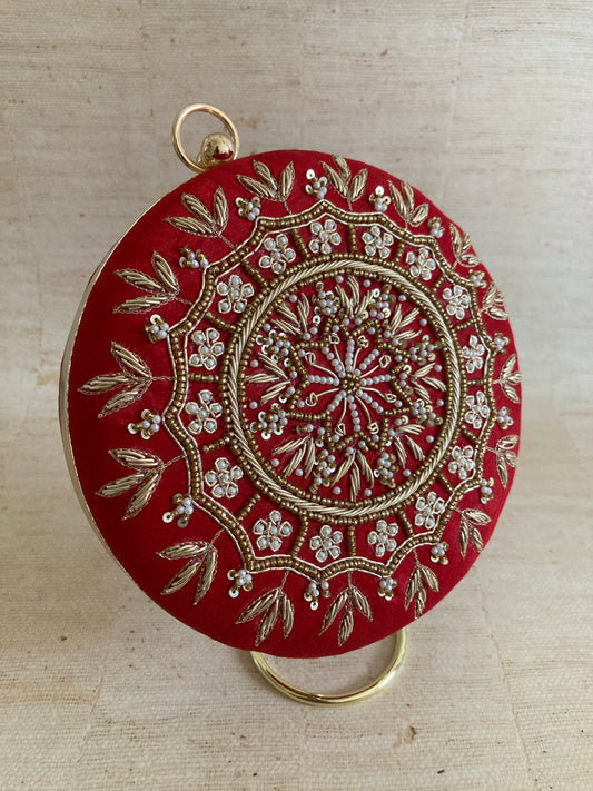 Raazi (Circular Clutch) (Red) (ST349)