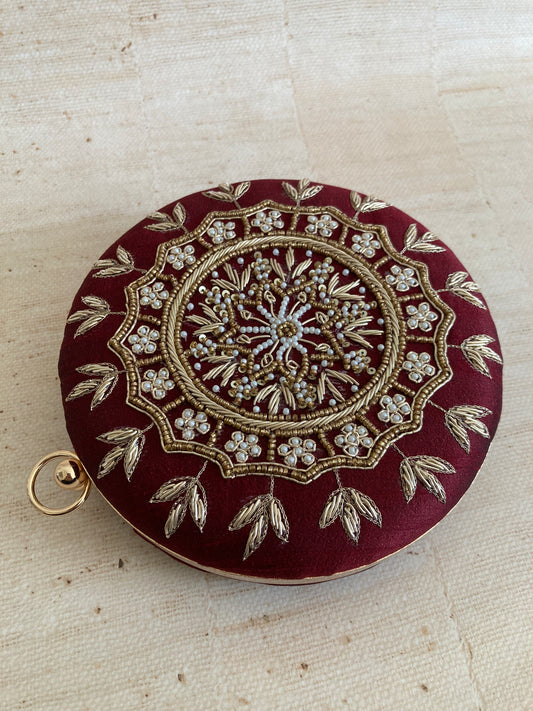 Raazi (Circular Clutch) (Maroon)(ST352)