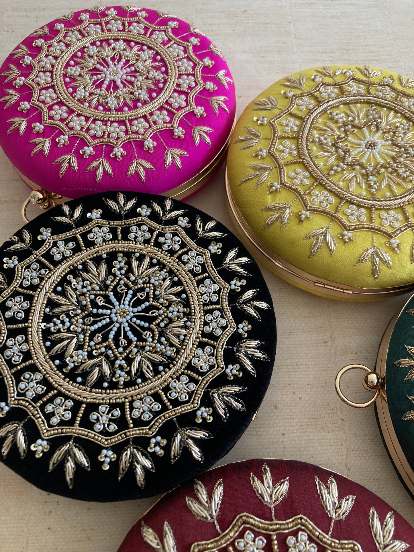 Raazi (Circular Clutch) (Hot Pink) (ST346)