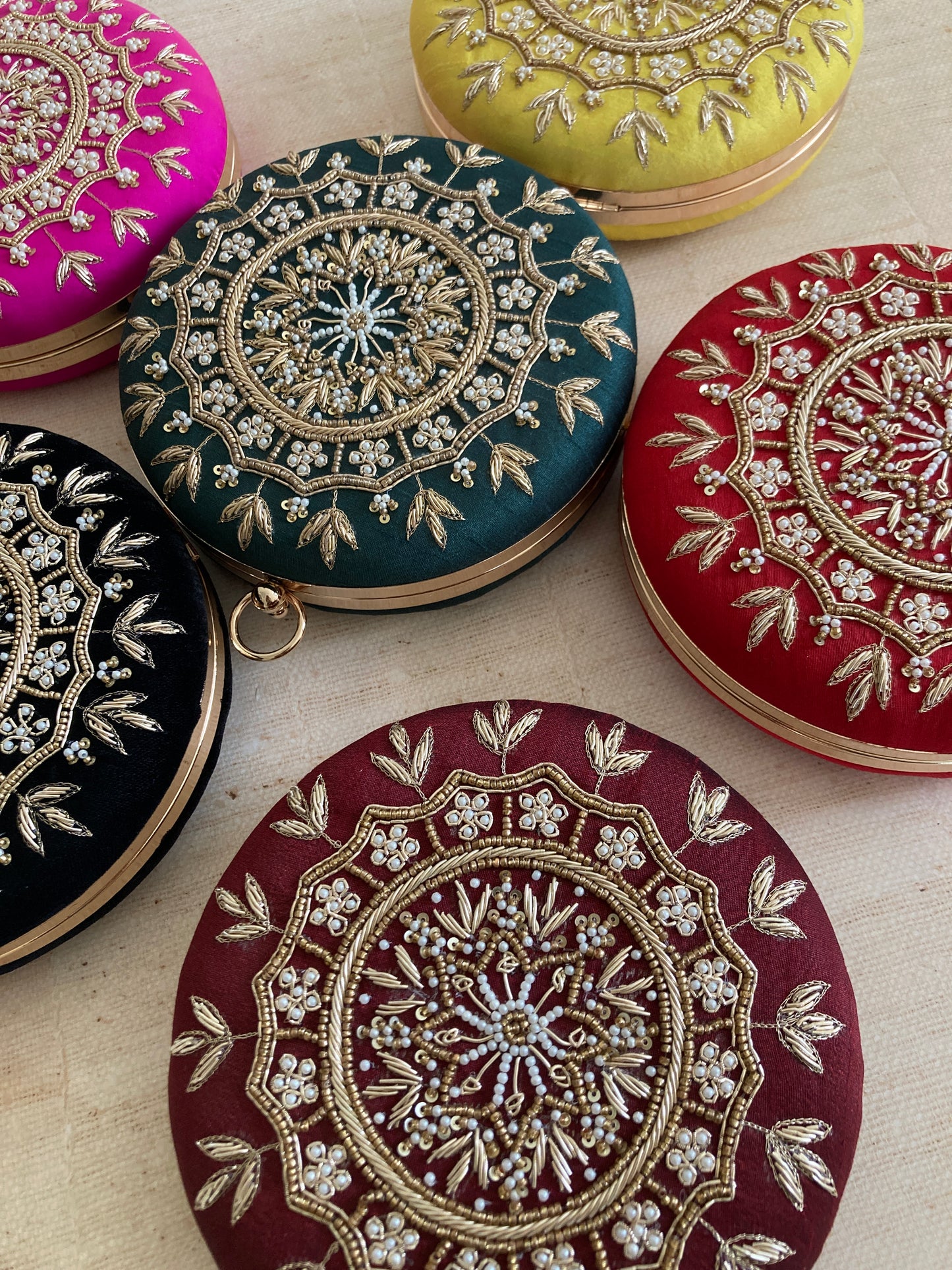 Raazi (Circular Clutch) (Hot Pink) (ST346)