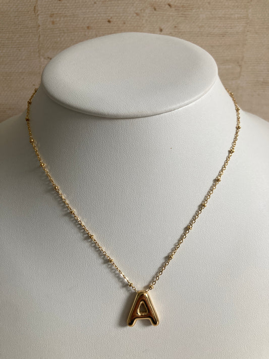 18k Gold Plated A Initial Pendant Necklace (ST894)