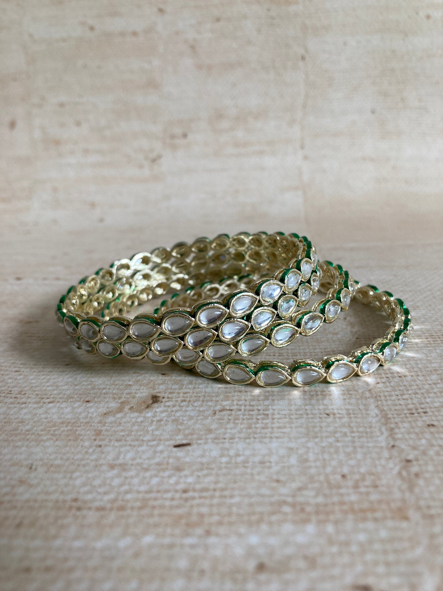 Zahoor Antique Gold Plated Kundan Bangles 2.4 (ST925)