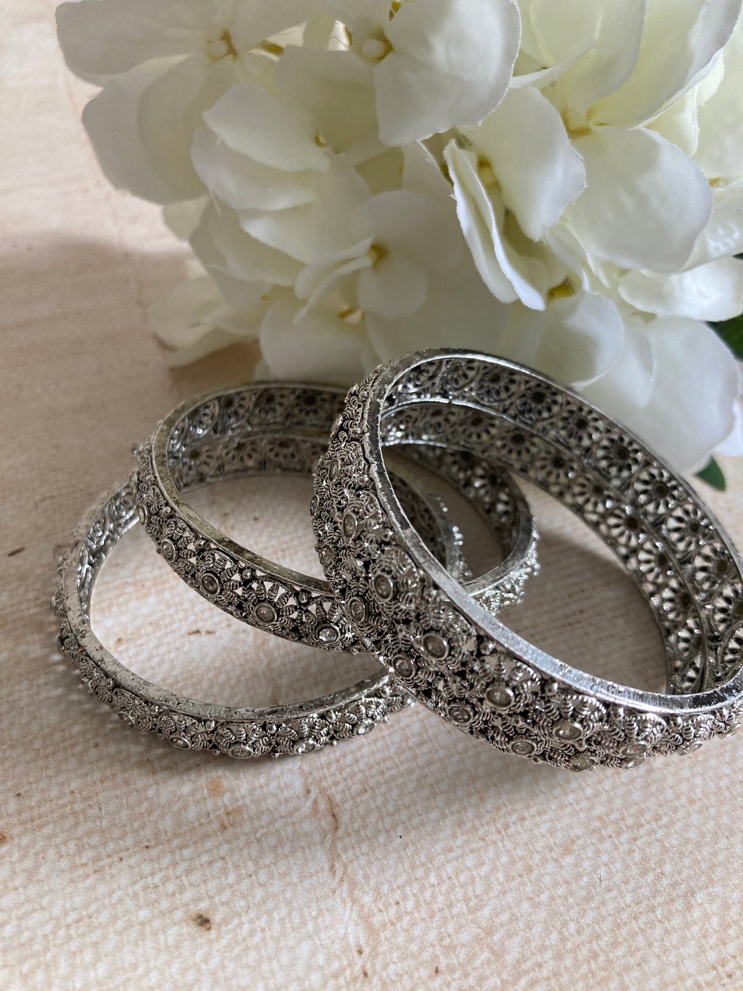 Oxidised Mirrorwork Indian Bangles 2.8 (ST954)