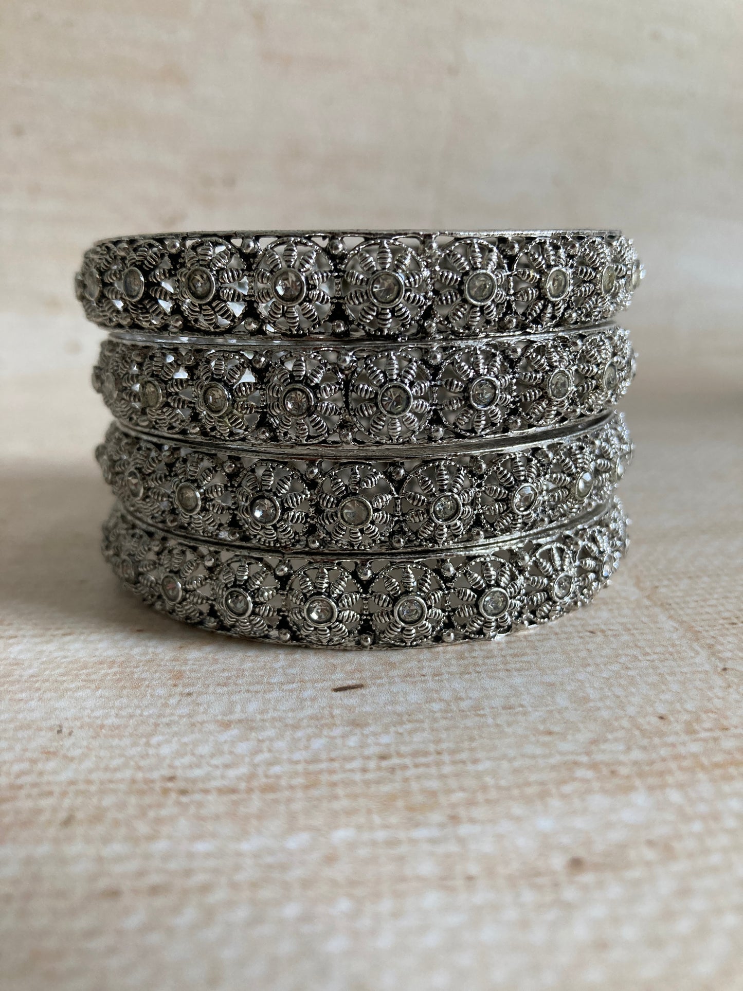 Oxidised Mirrorwork Indian Bangles 2.8 (ST954)