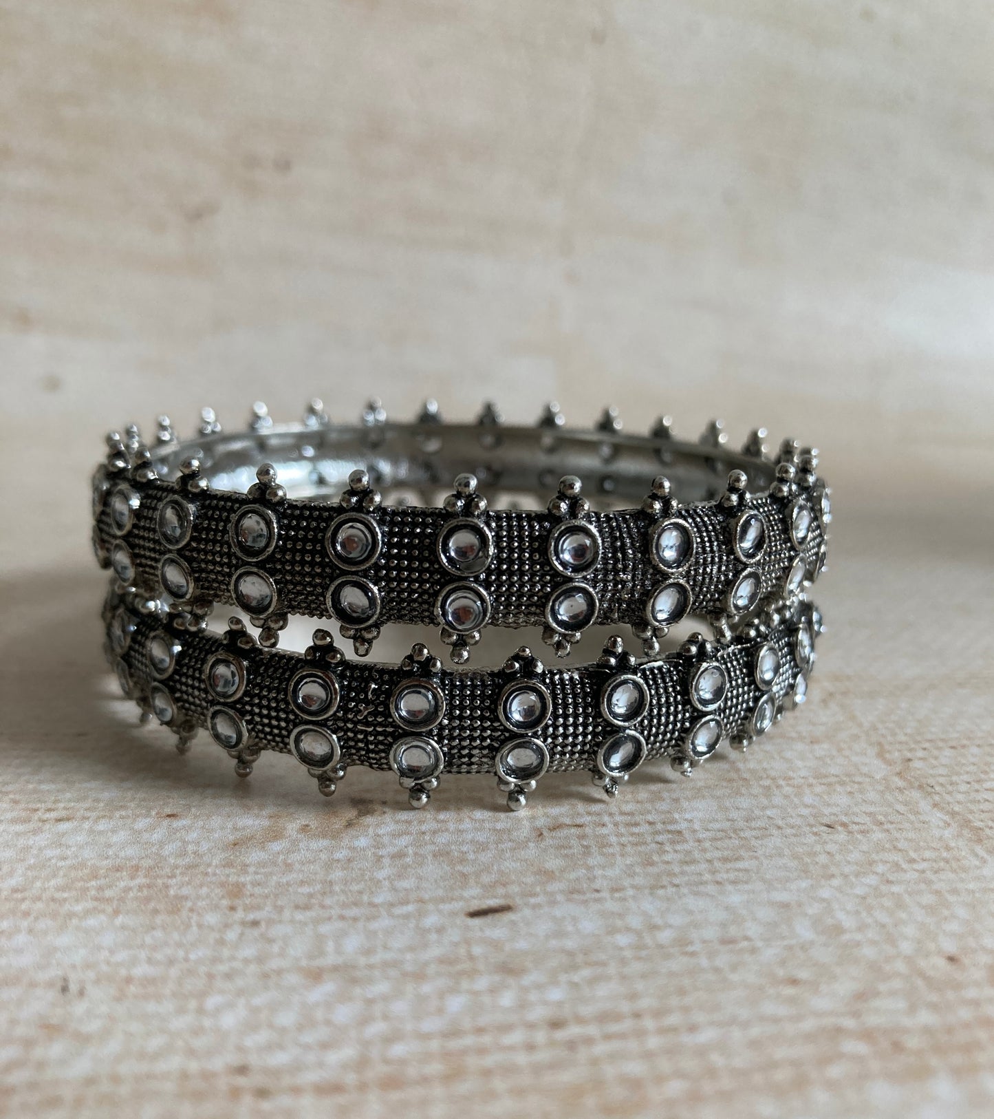 Oxidised Black Mirror Indian Bangles 2.6 (ST953)