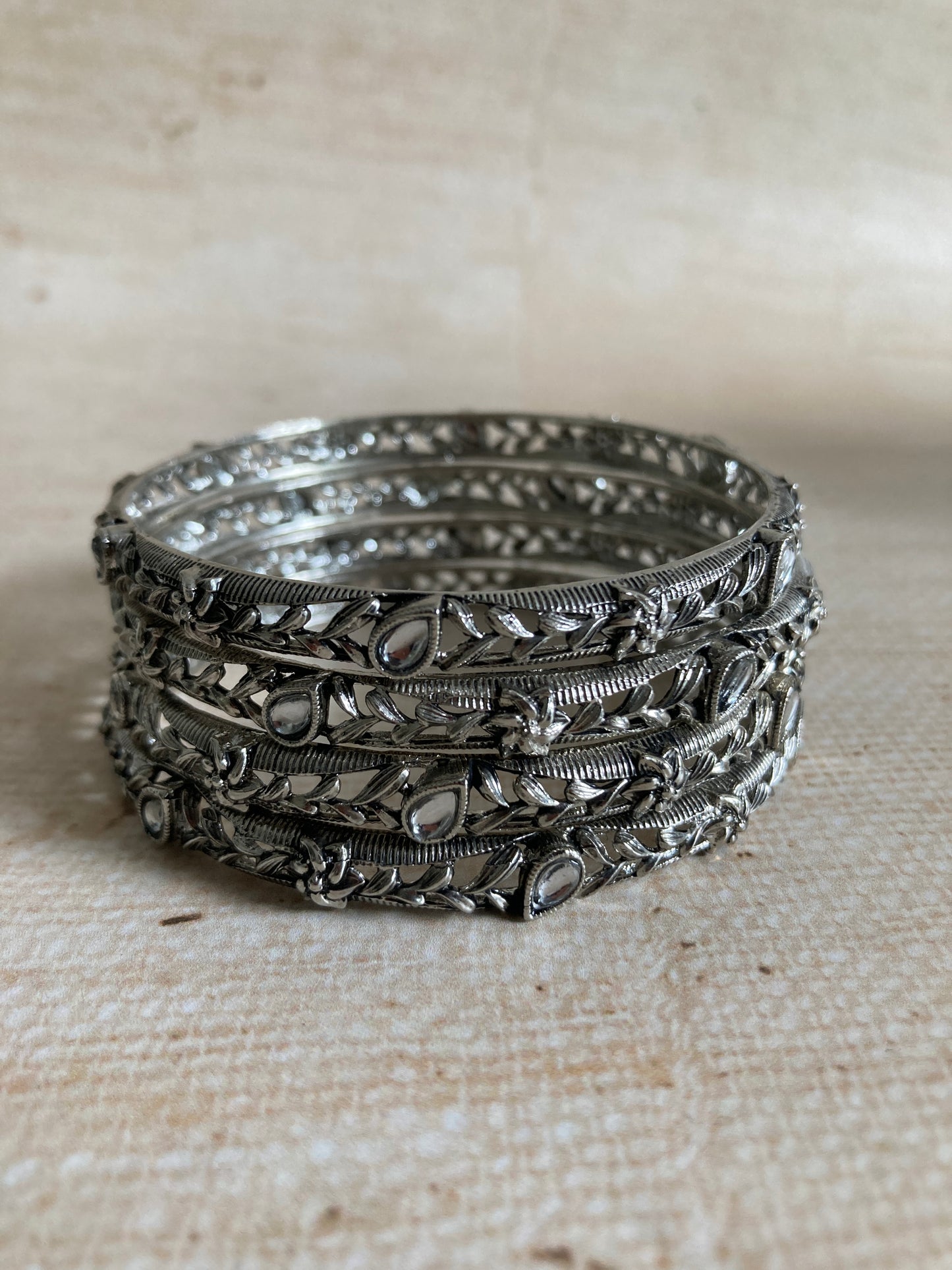 Oxidised Mirror Indian Bangles 2.6 (ST952)