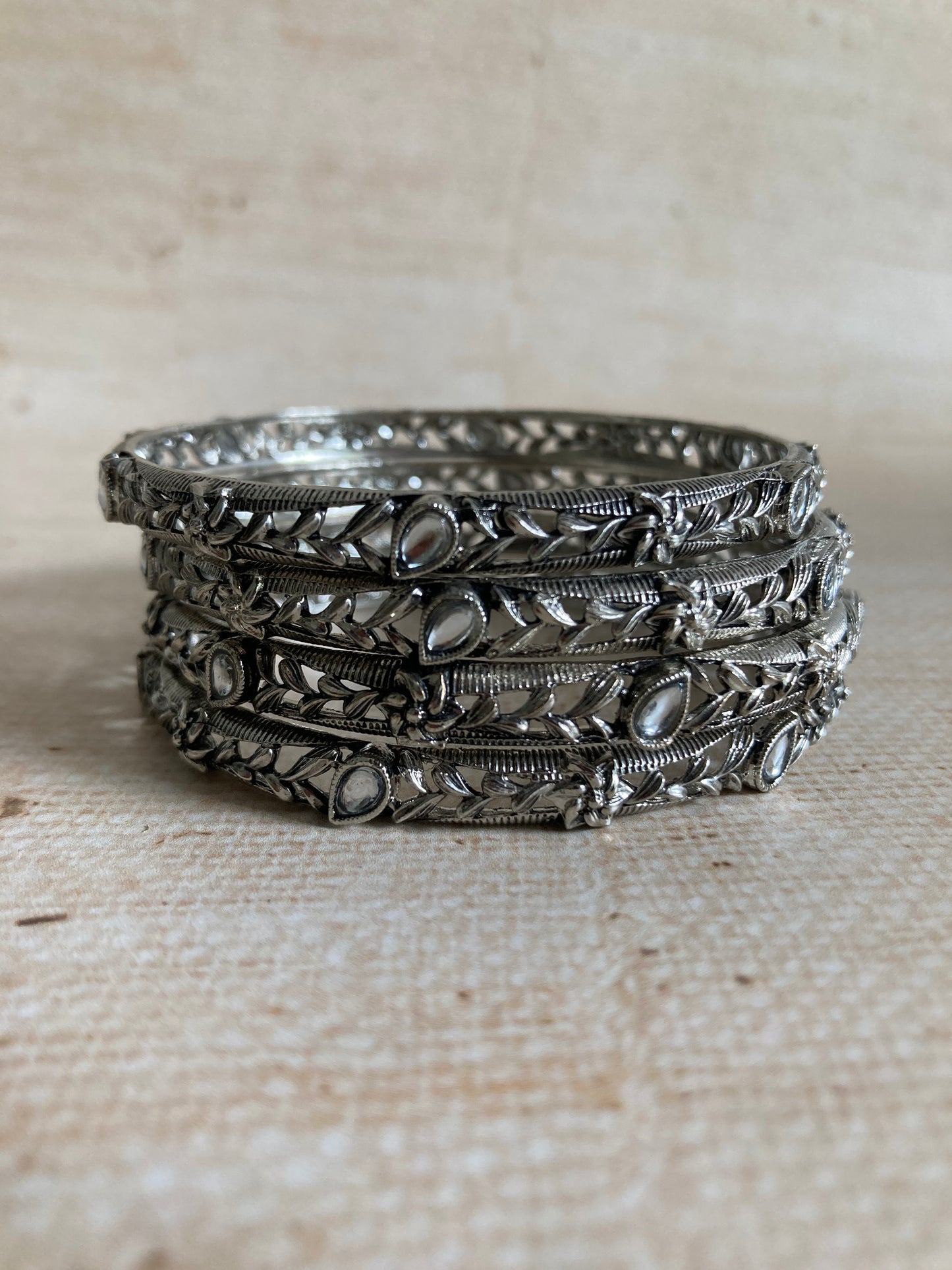 Oxidised Mirror Indian Bangles 2.6 (ST952)