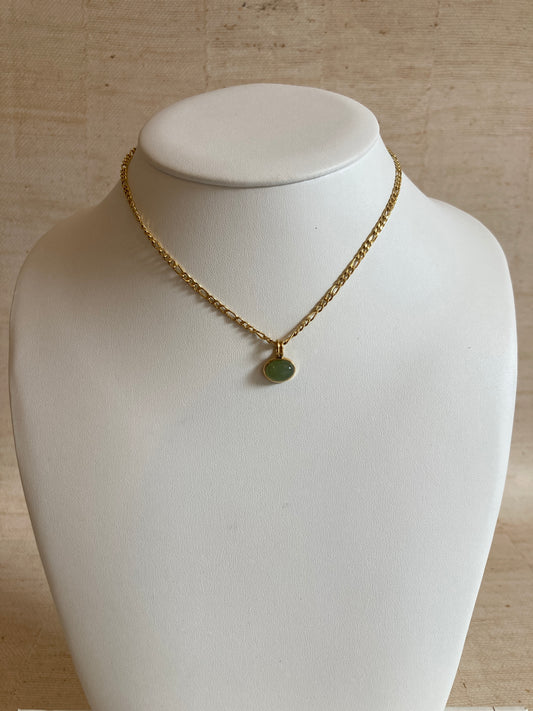 18K Gold Plated Mint Green Pendant Necklace (ST928)