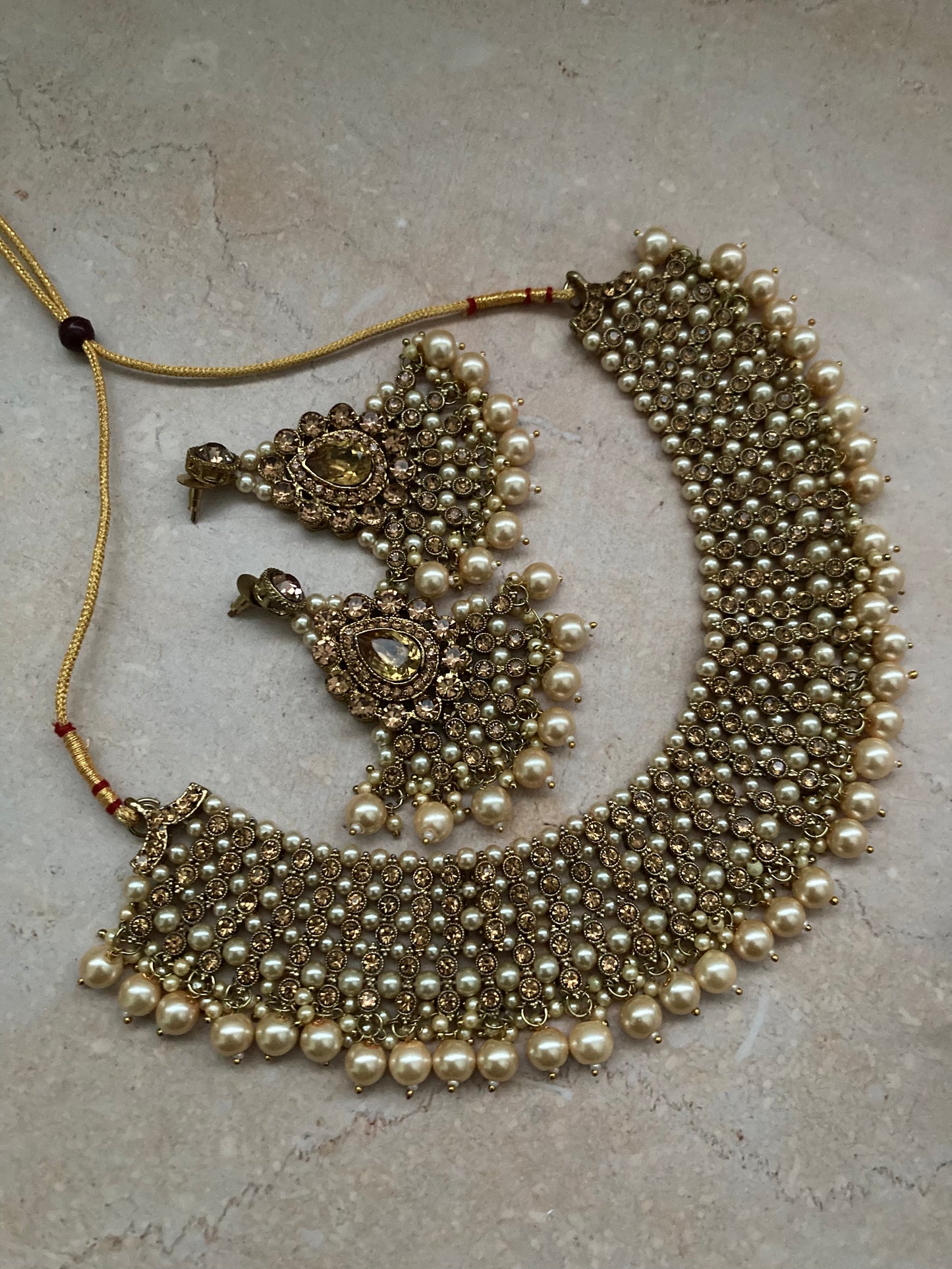 Riyasat Meenakari Kundan Pearl Set (ST128) (Antique)