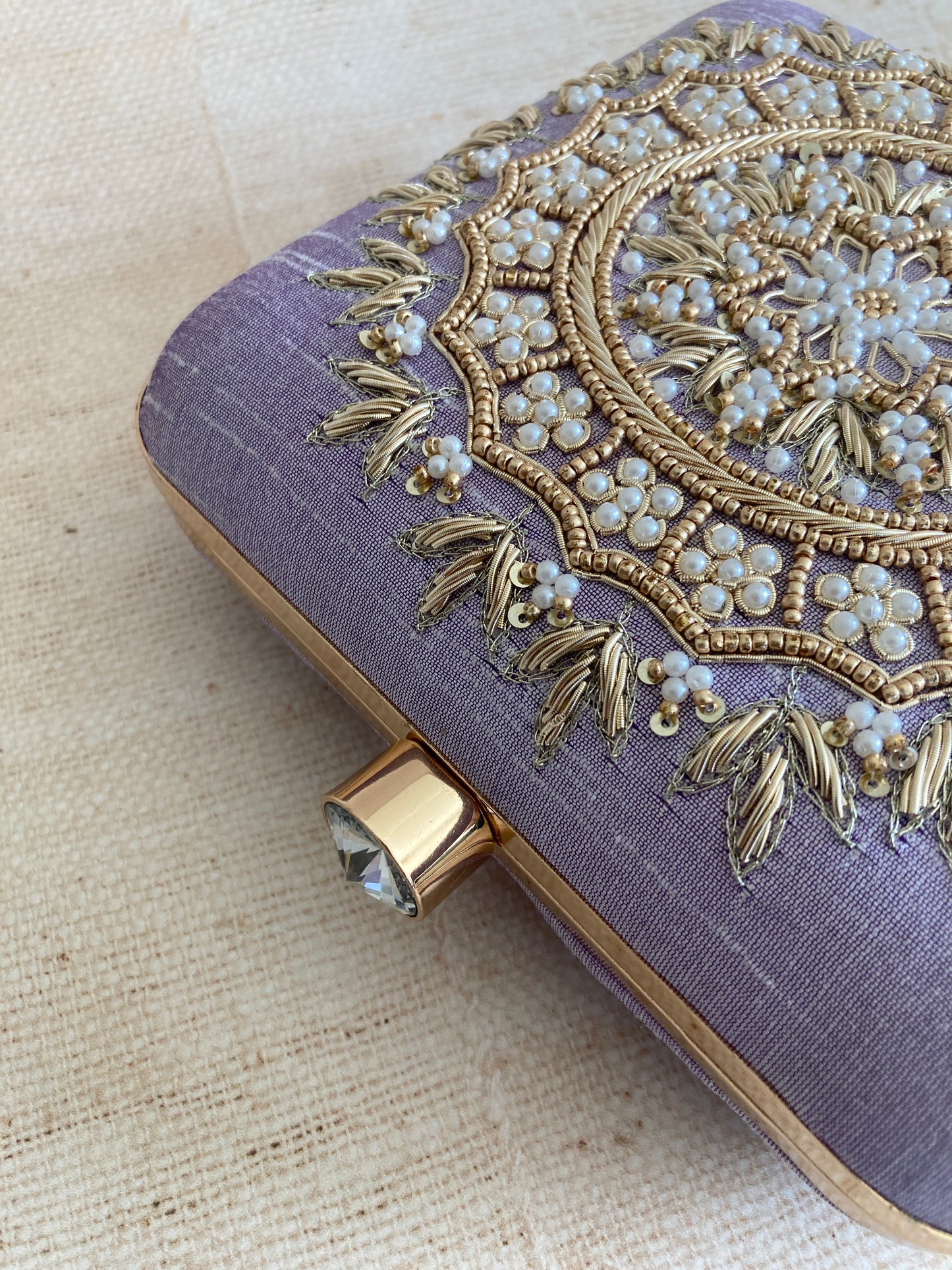 Kiran Purple Mandala Design Square Clutch (ST901)