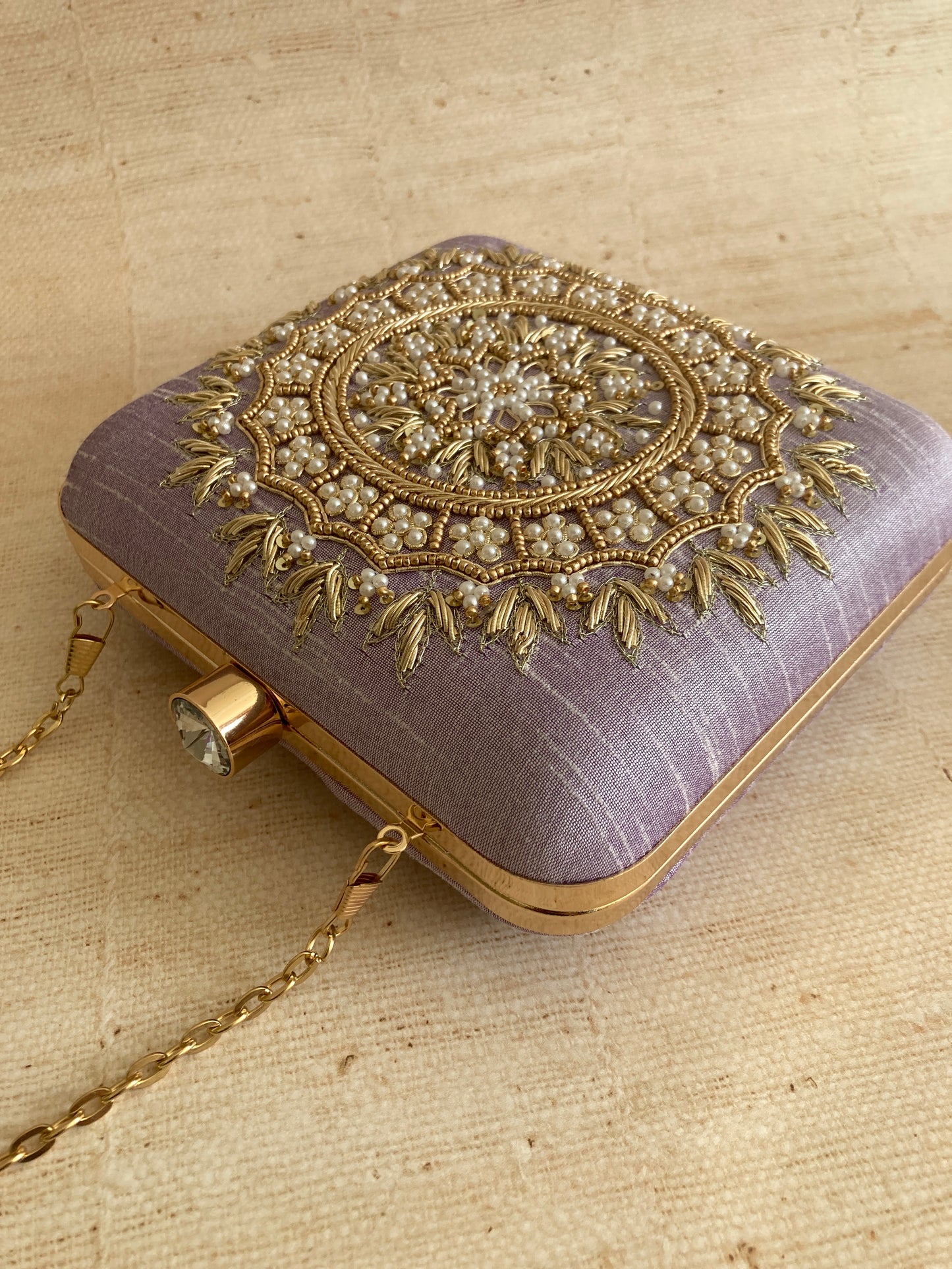 Kiran Purple Mandala Design Square Clutch (ST901)