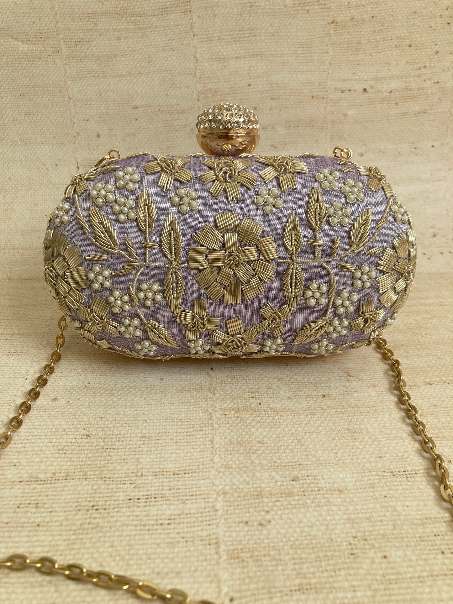 Lucia Oval Purple Clutch (ST902)