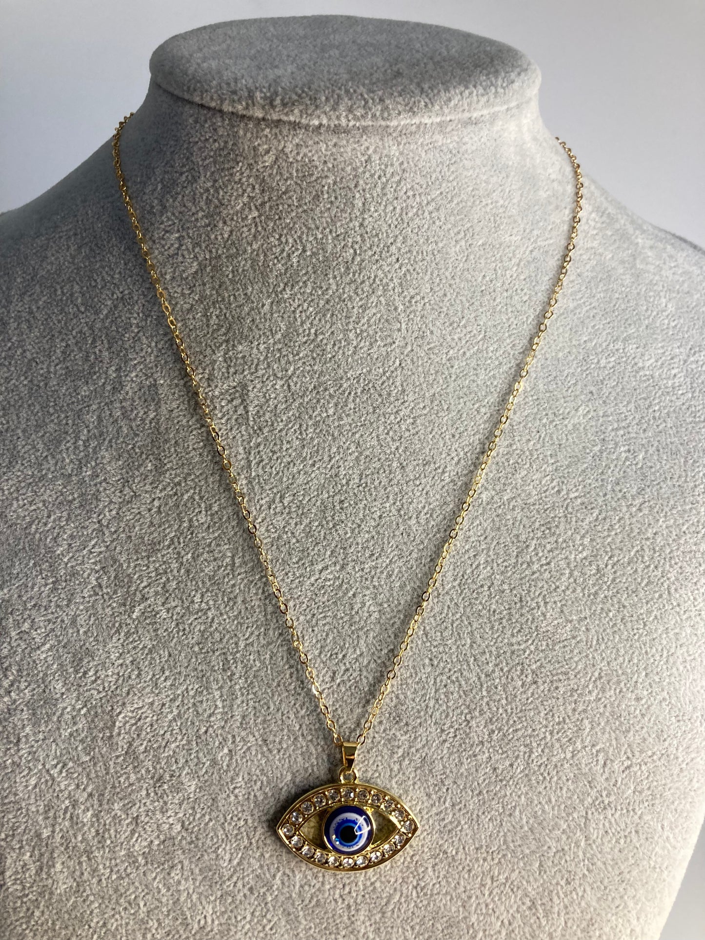 Evil Eye Pendant Necklace (ST364) (Gold)