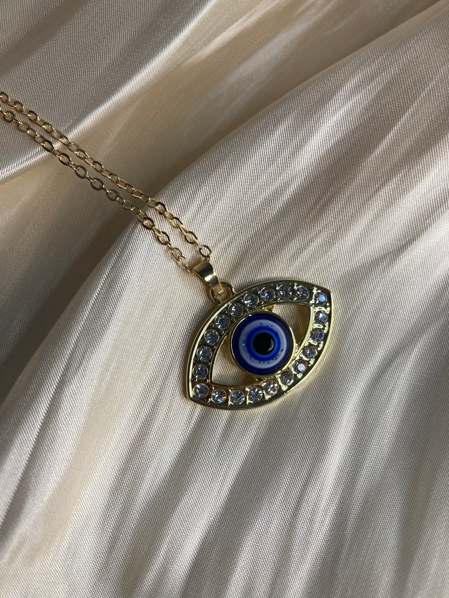 Evil Eye Pendant Necklace (ST364) (Gold)