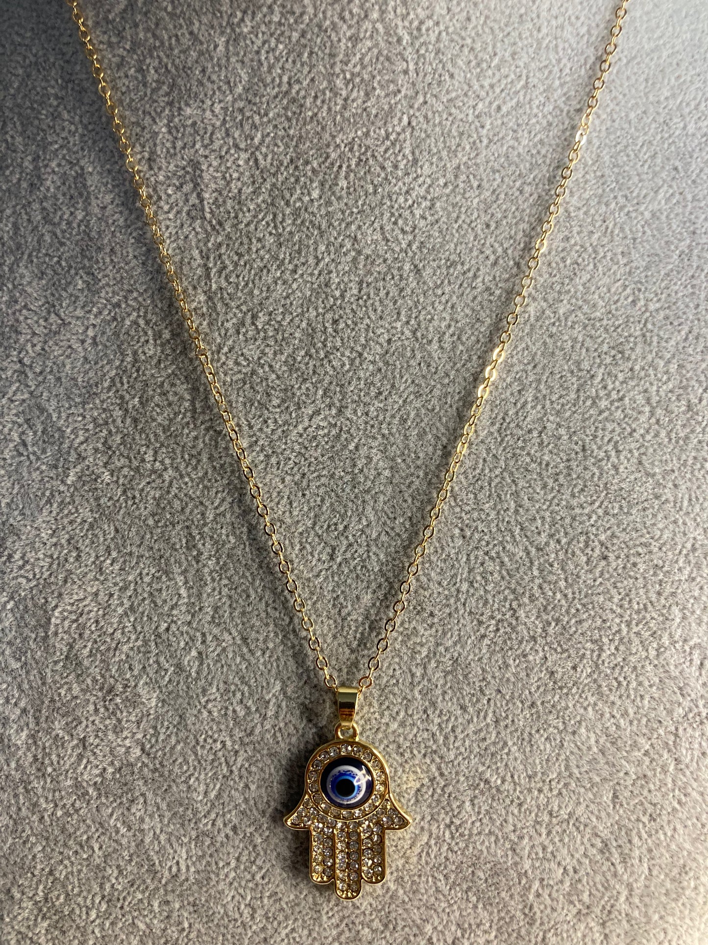 Hand Of Hamsa Necklace (ST363) Gold