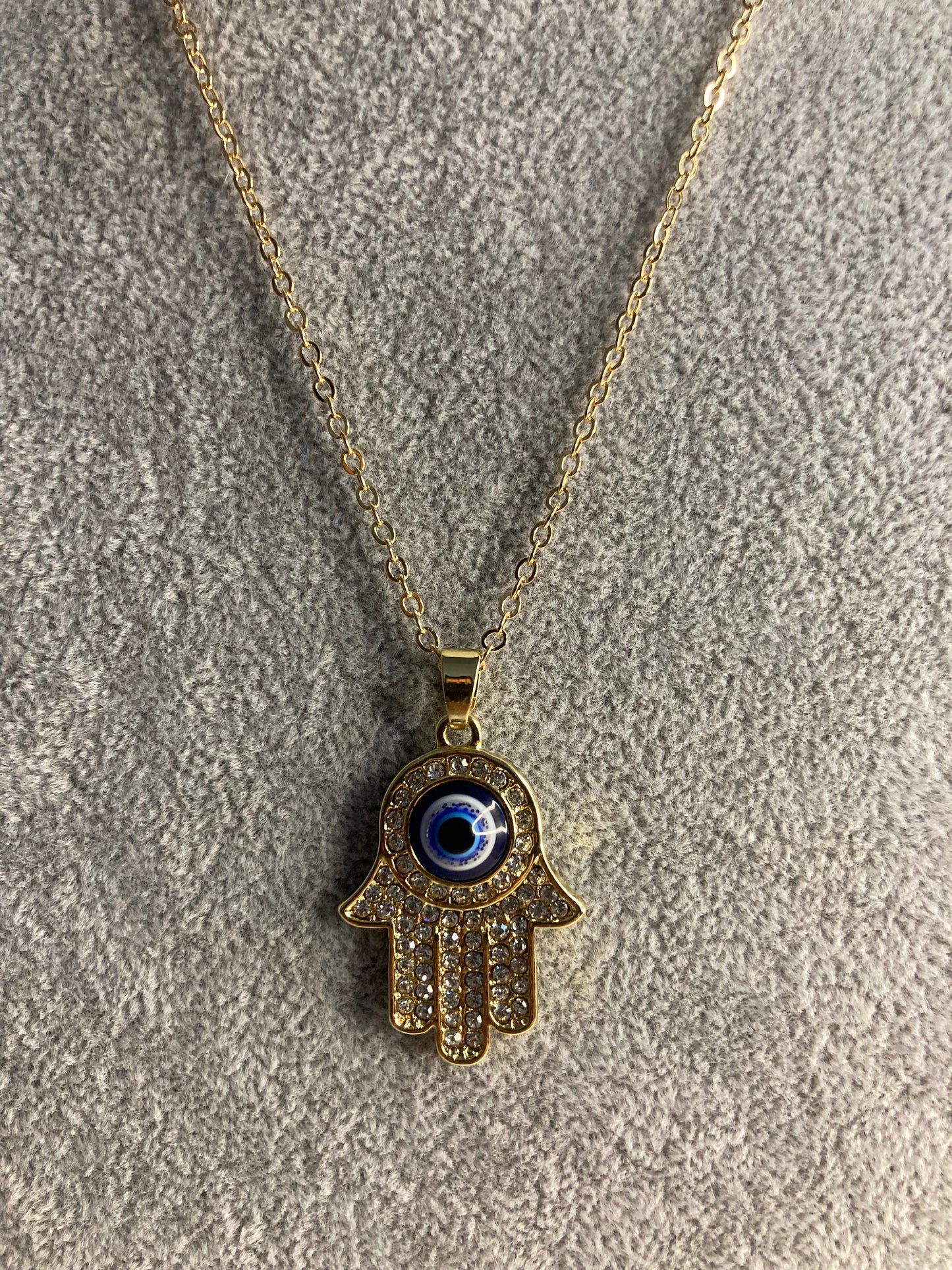 Hand Of Hamsa Necklace (ST363) Gold