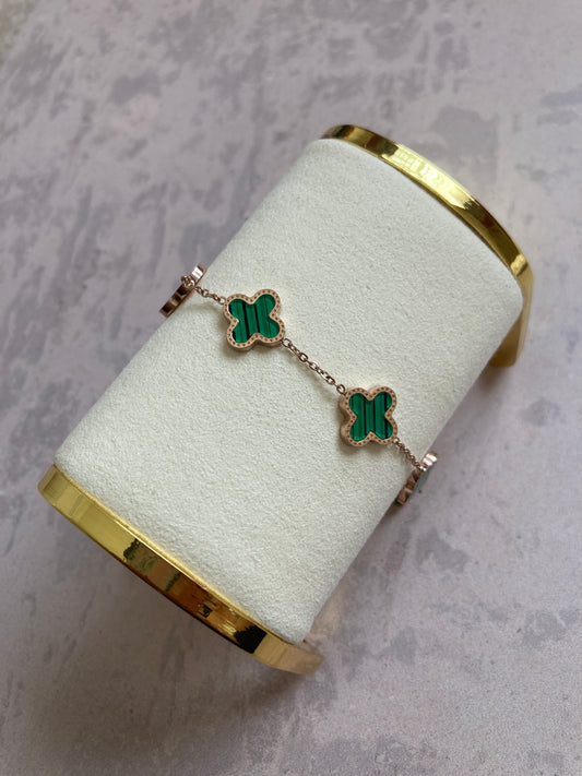 Buy Gold Emerald Clover Bracelet