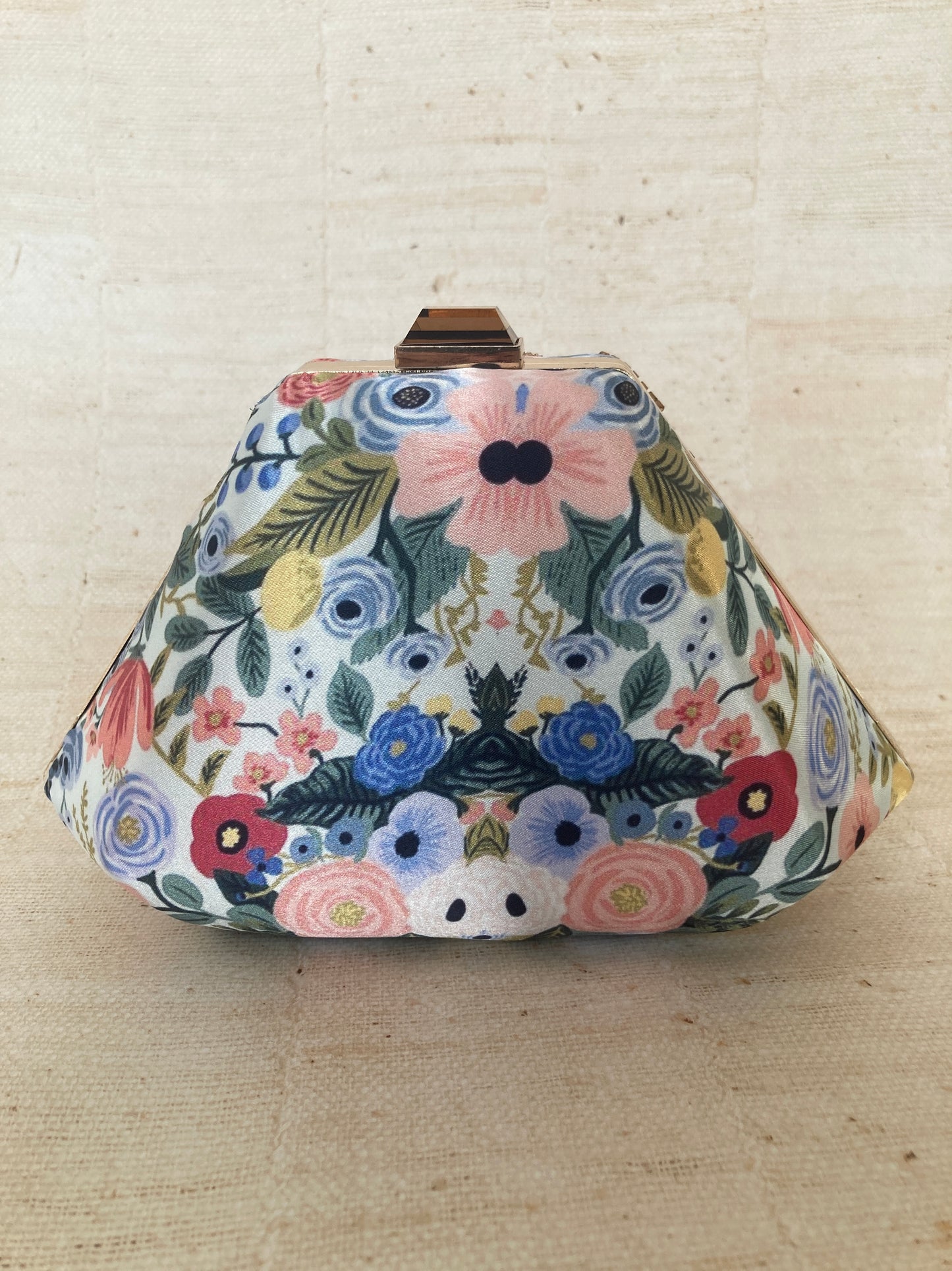 Amber Blue Multicoloured Floral Clutch (ST292)