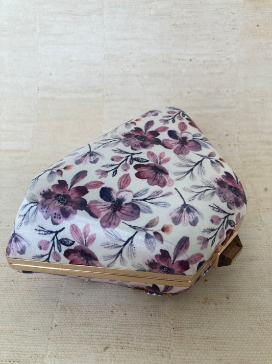 Amber Purple Floral Clutch (ST293)