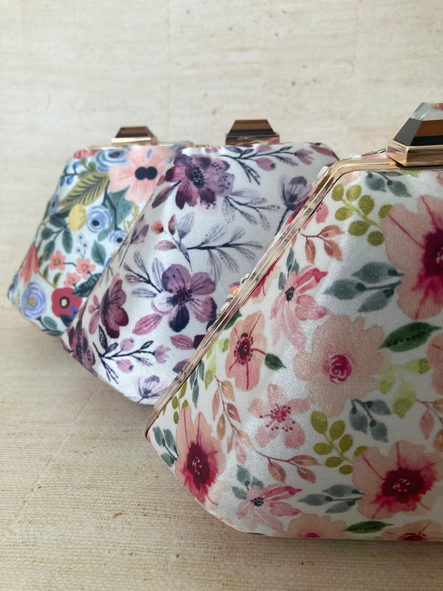 Amber Blue Multicoloured Floral Clutch (ST292)