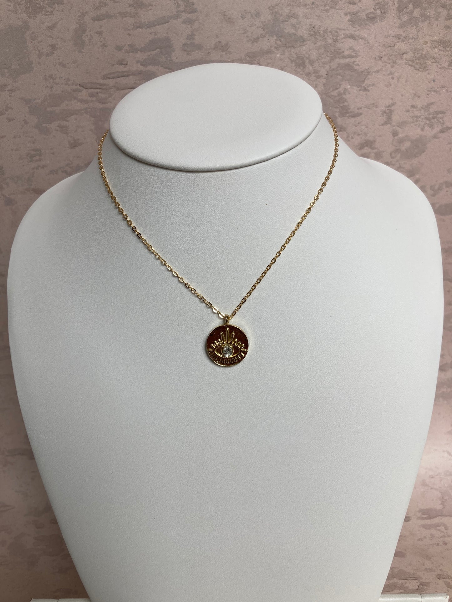 Gold Plated Evil Eye Necklace (ST192)