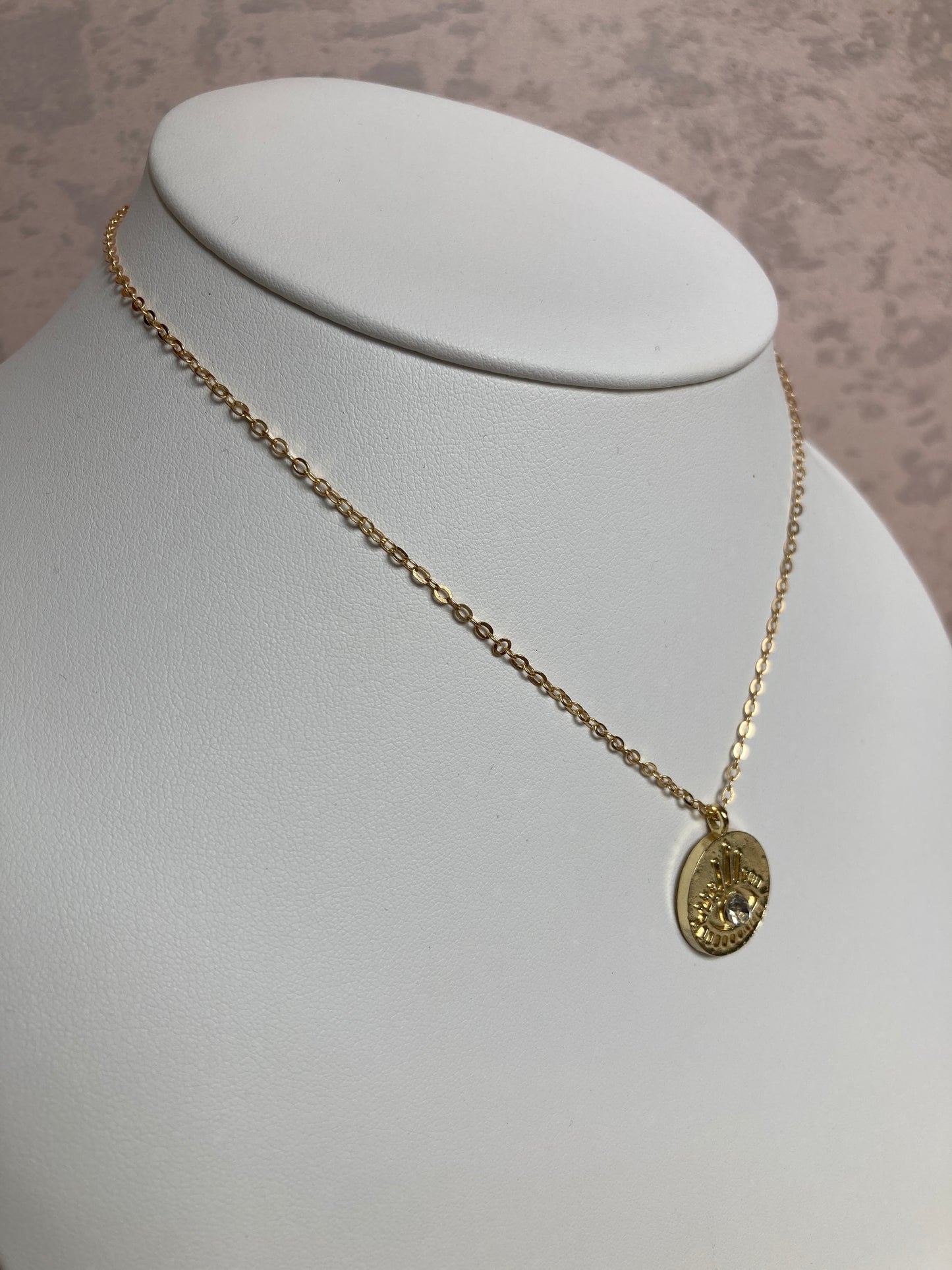 Gold Plated Evil Eye Necklace (ST192)