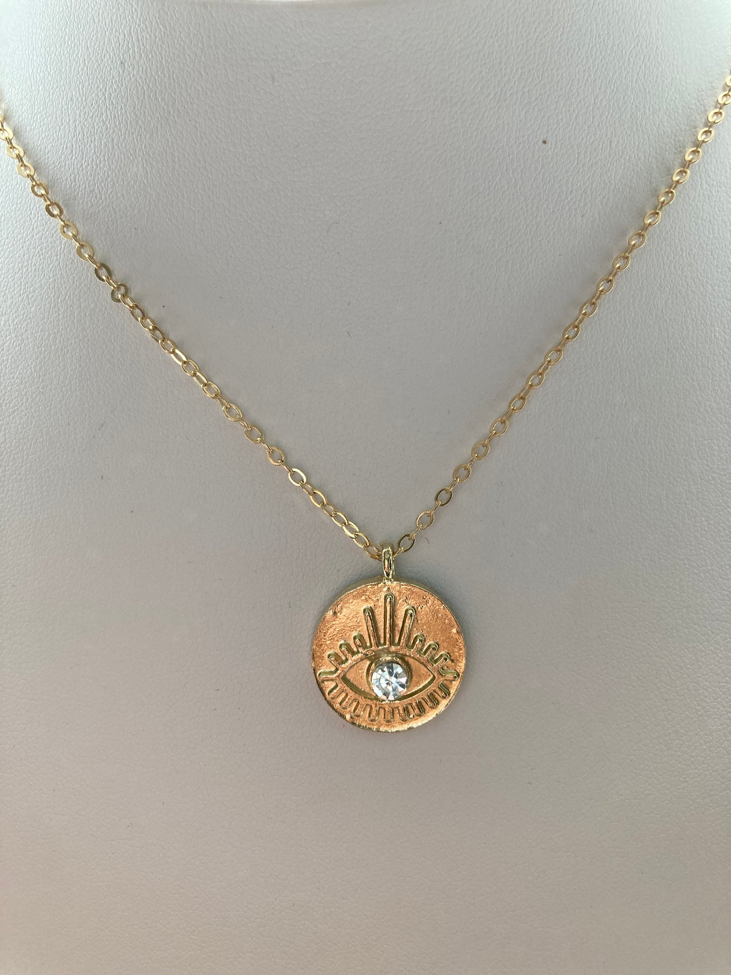 Gold Plated Evil Eye Necklace (ST192)