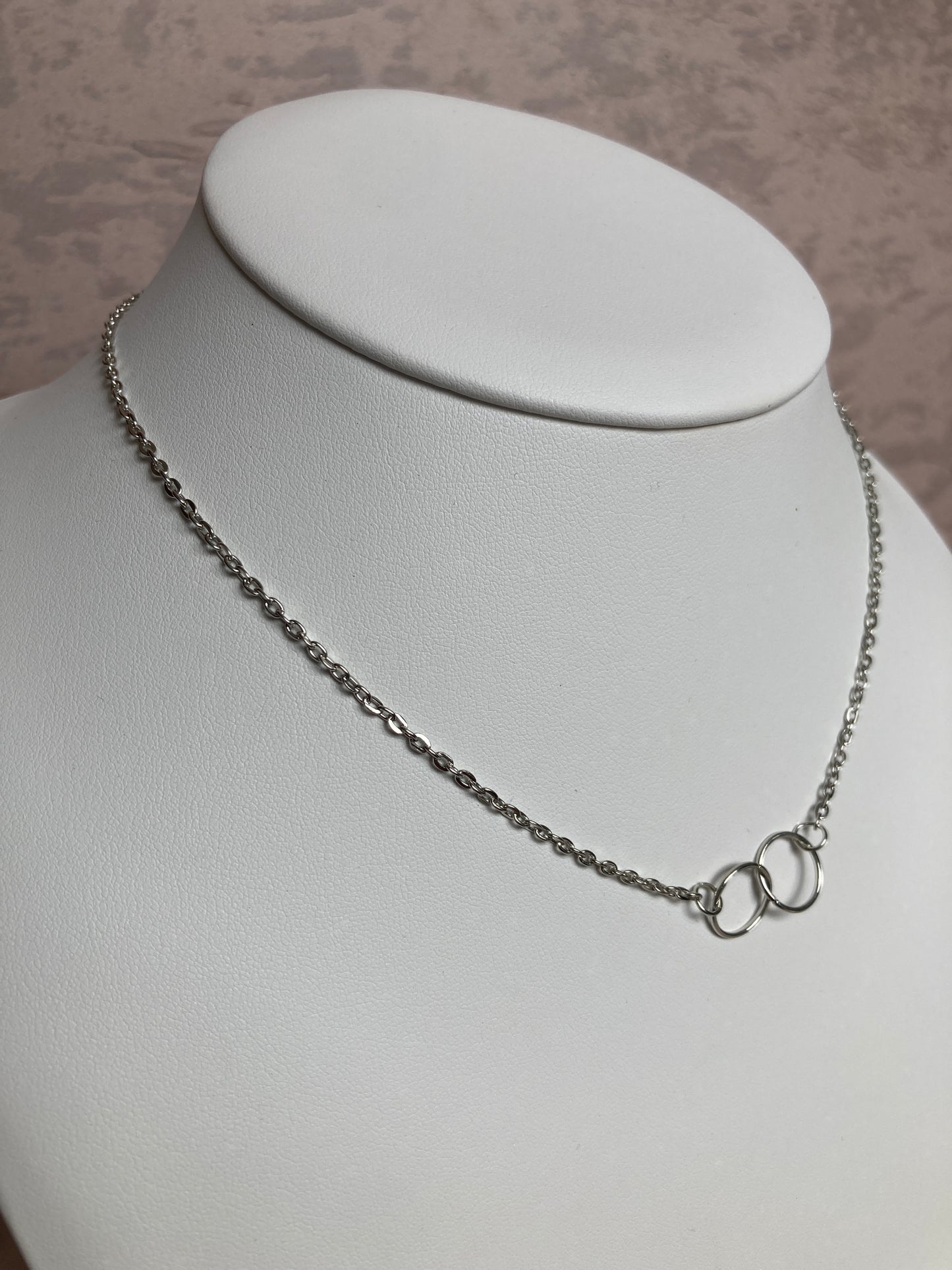 Double Circle Necklace (ST199) Silver