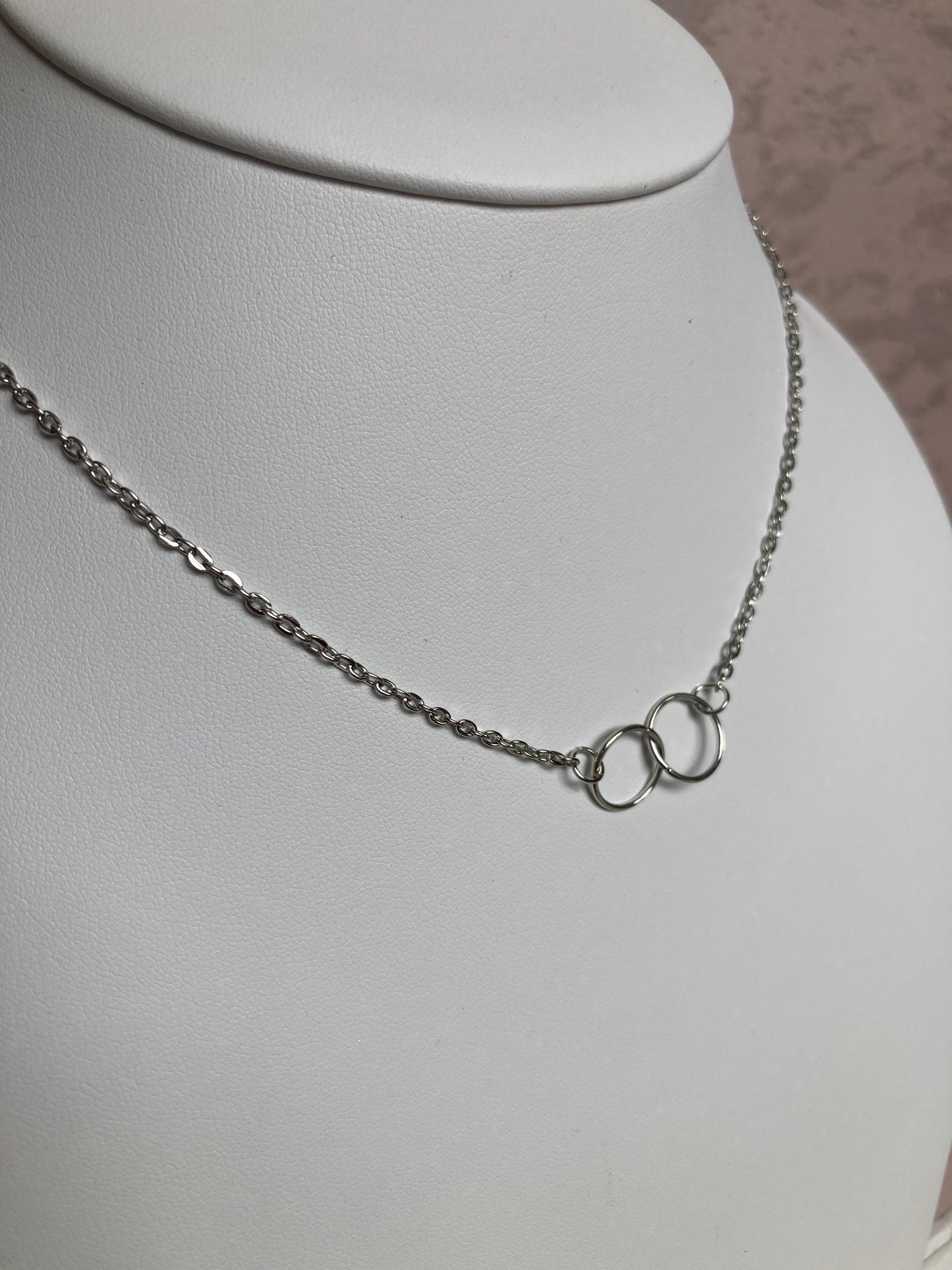 Double Circle Necklace (ST199) Silver