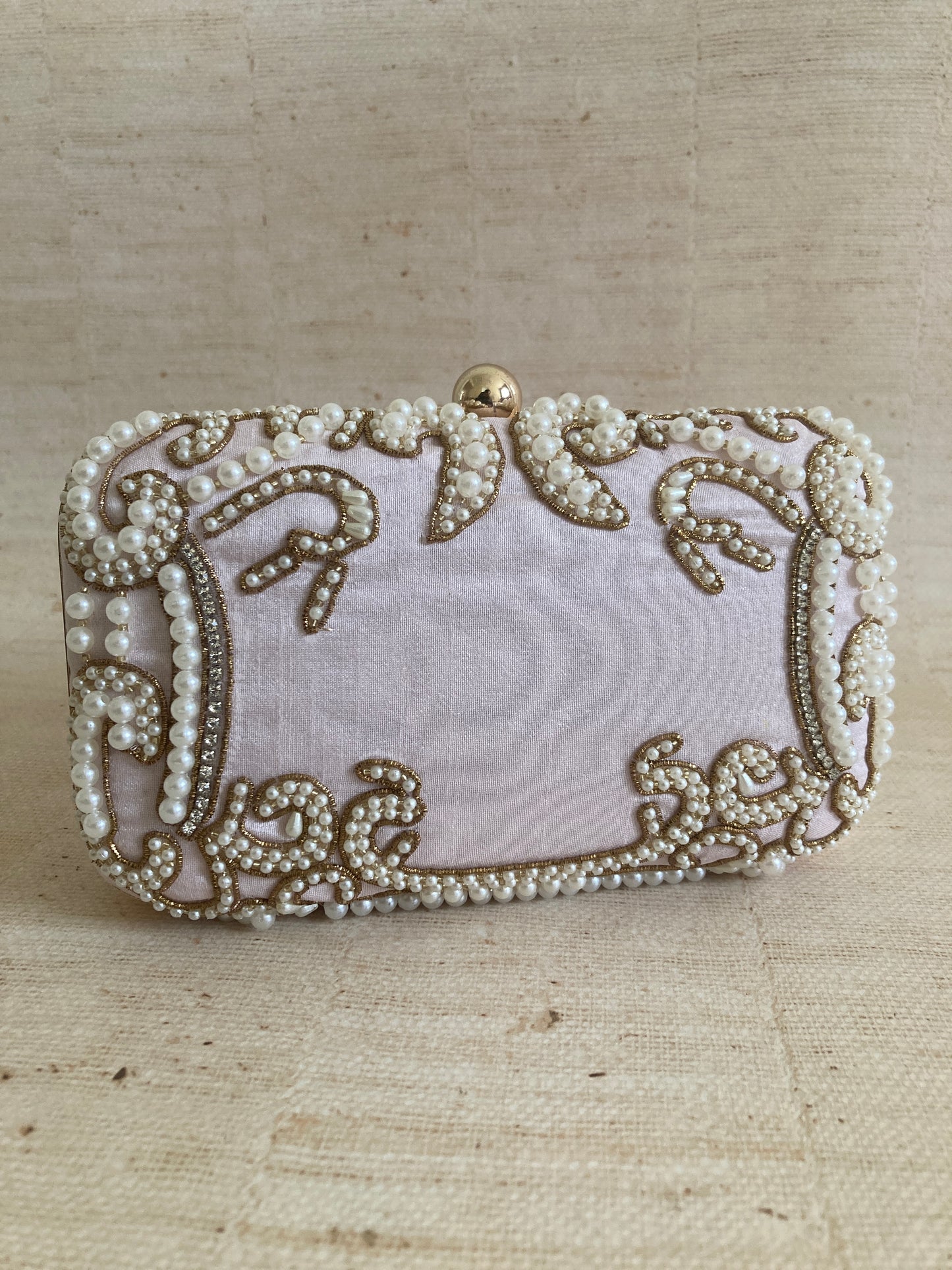 Maria Pale Pink Rectangular Clutch (ST903)