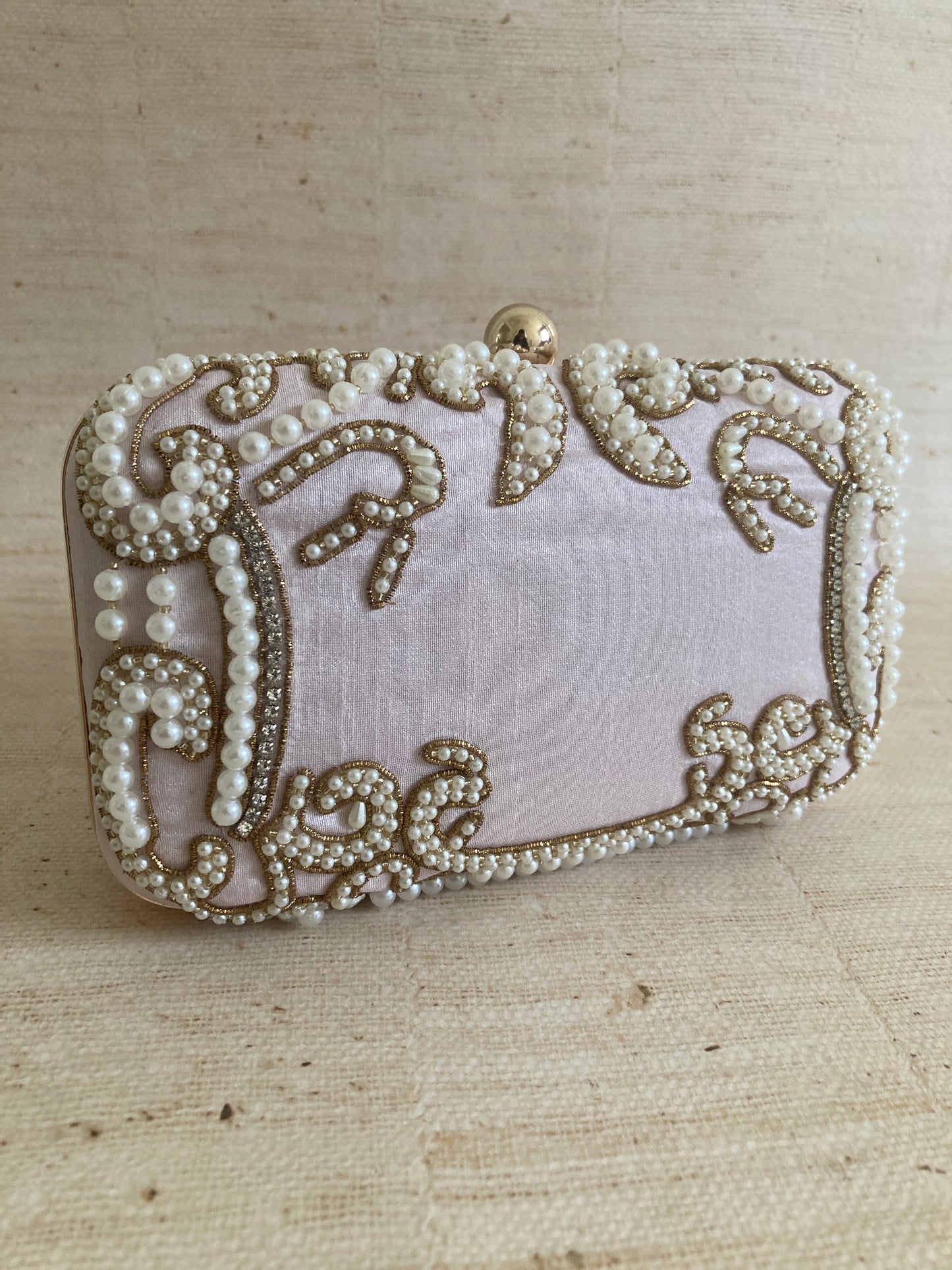 Maria Pale Pink Rectangular Clutch (ST903)