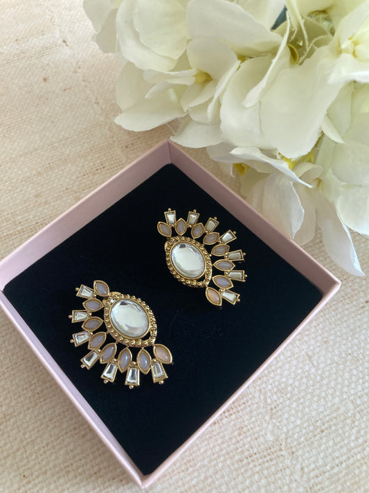 Nova Light Pink Kundan Earrings (ST981)