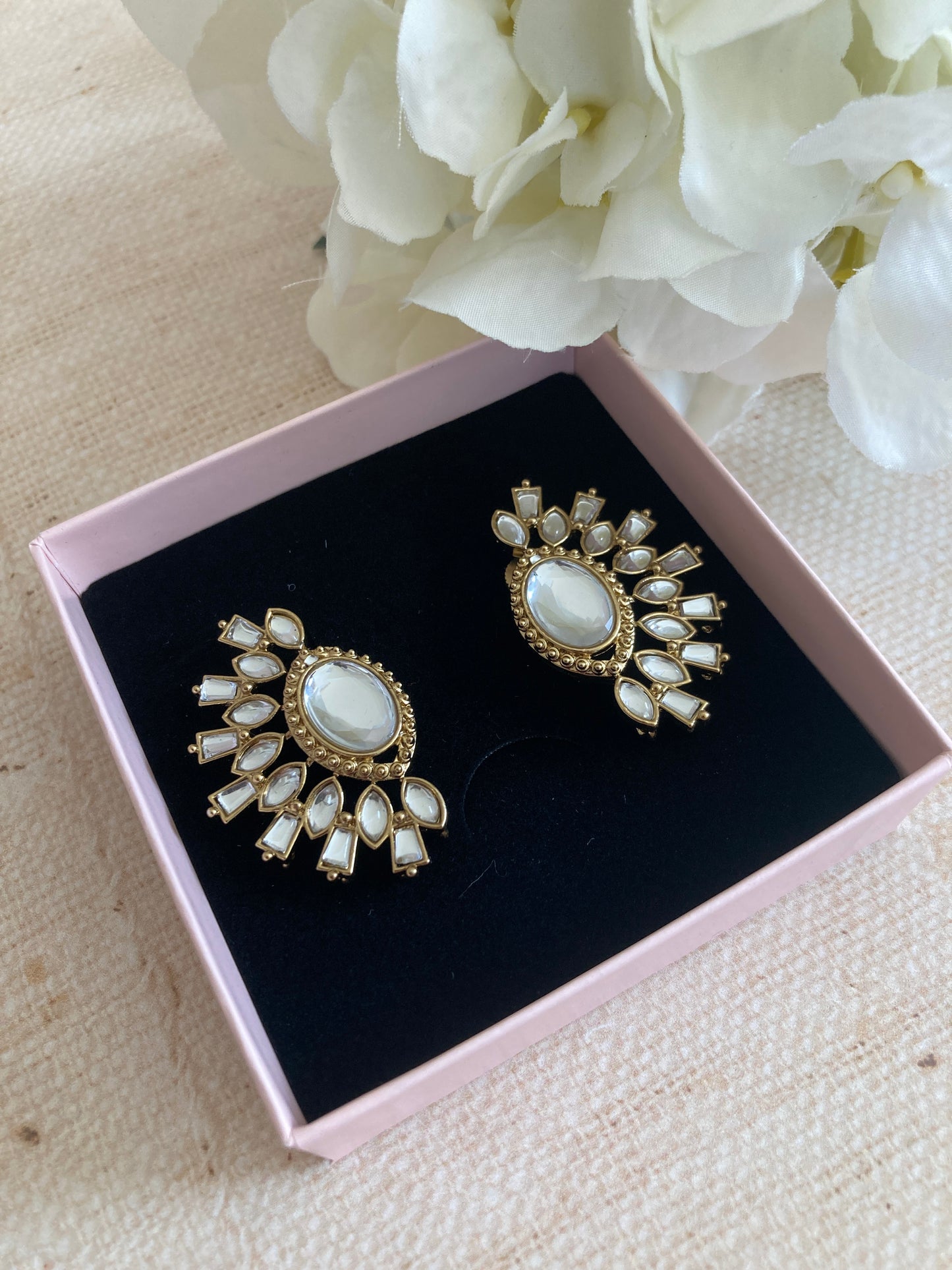 Nova Silver Kundan Earrings (ST981)