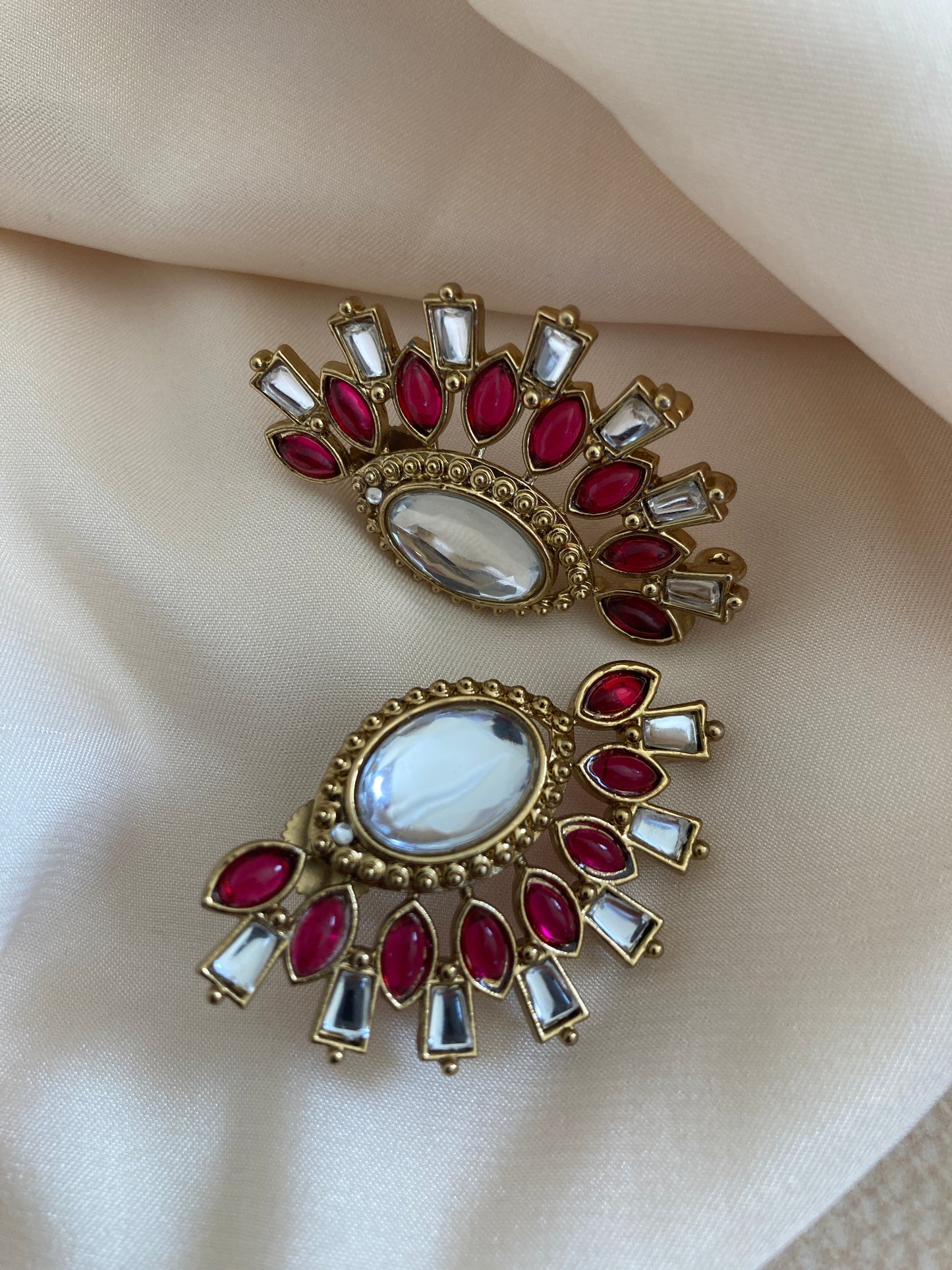 Nova Red Kundan Earrings (ST981)