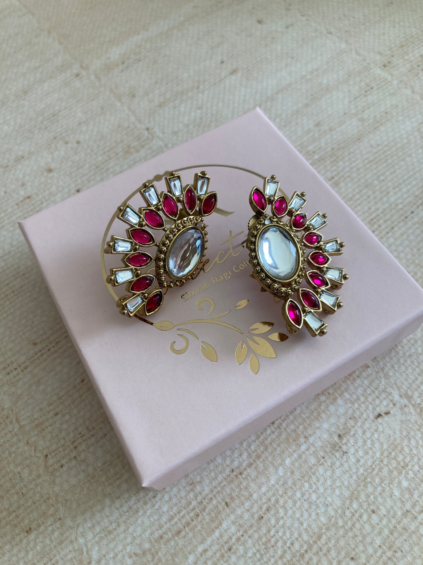 Nova Red Kundan Earrings (ST981)