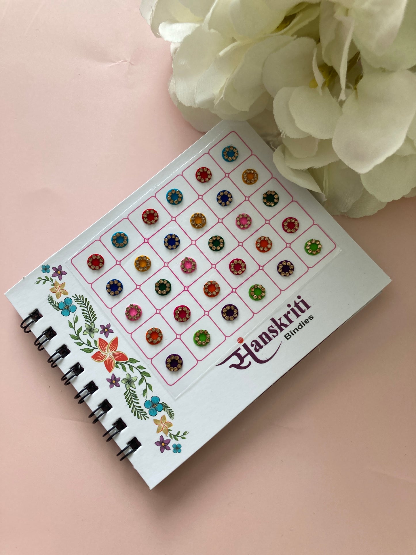 Round Multicoloured Stone 120 Bindi Booklet (ST783)