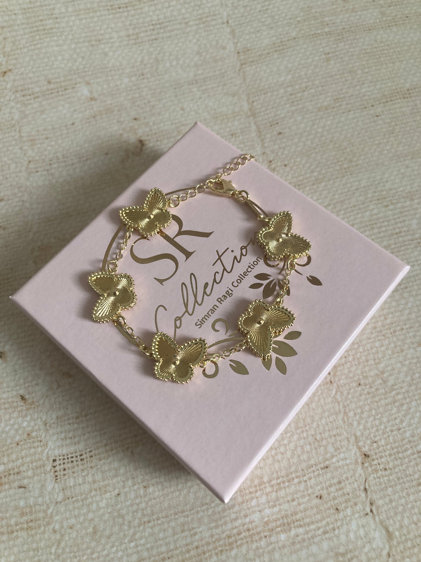 Gold Double Sided Butterfly Bracelet (ST989)